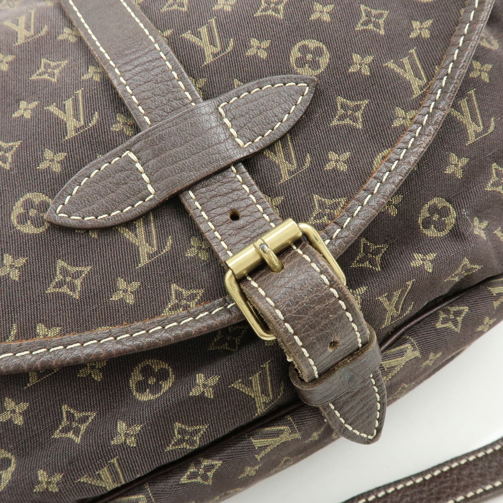 Louis Vuitton Monogram Mini Lin Saumur 30 Shoulder Bag Ebene M95227
