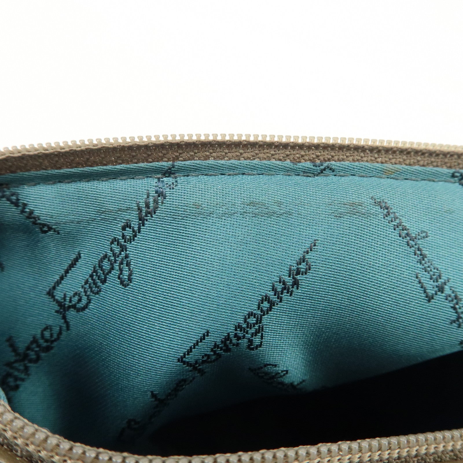 Ferragamo Gancini Leather Canvas Shoulder Bag Brown Silver Used