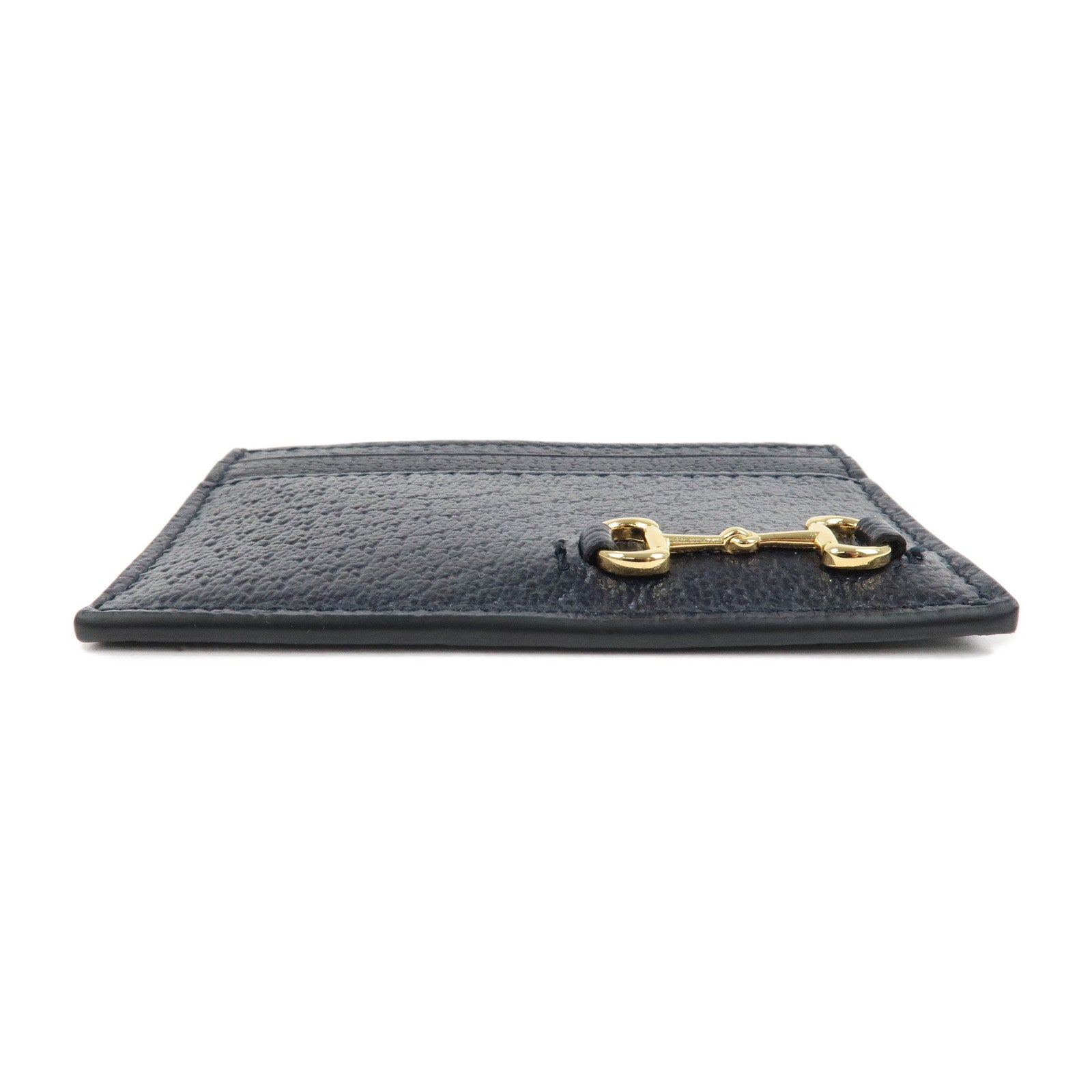 GUCCI Horsebit Leather Card Case Card Holder Cards Navy 700469
