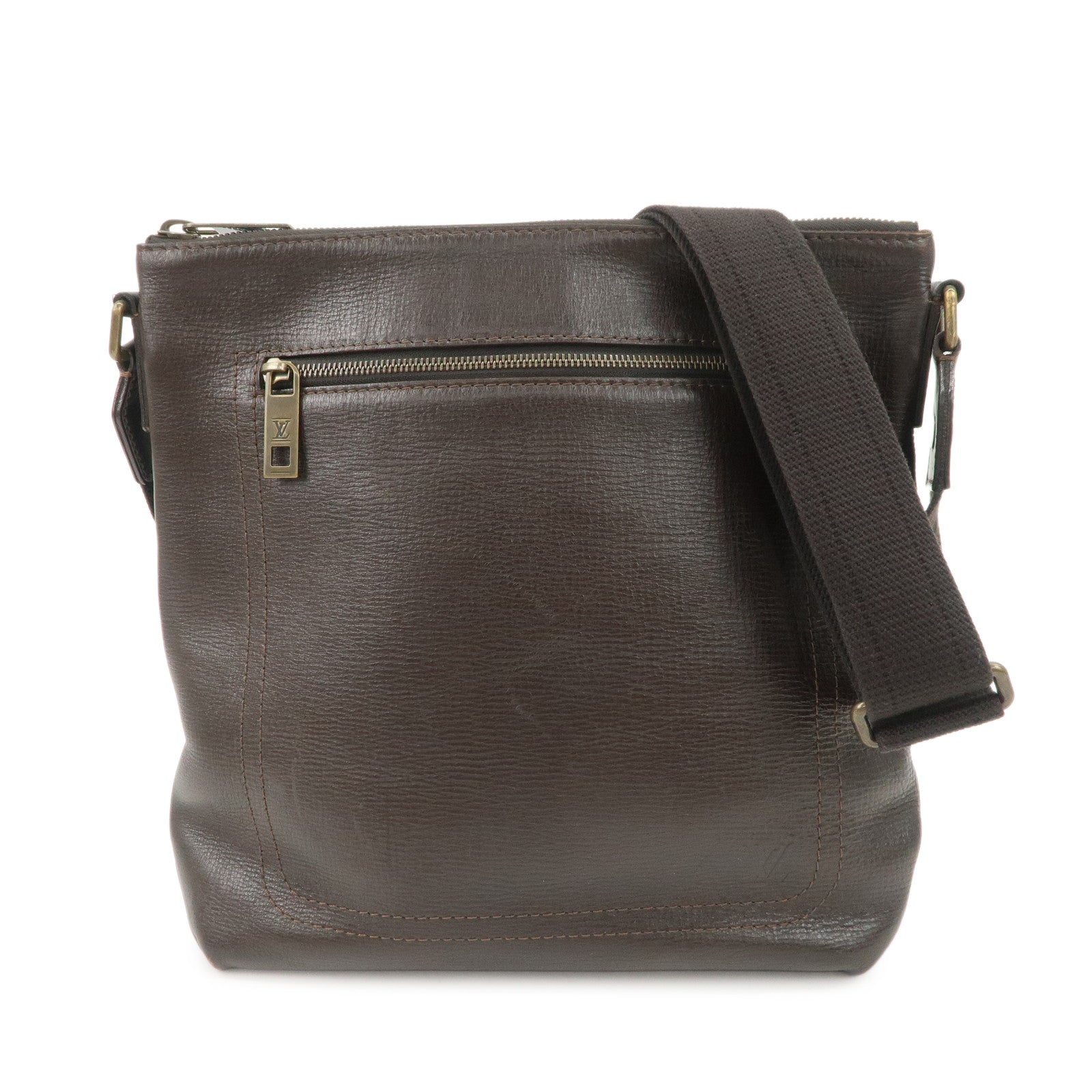 Louis Vuitton Utah Leather Shawnee MM Shoulder Bag Cafe M93453