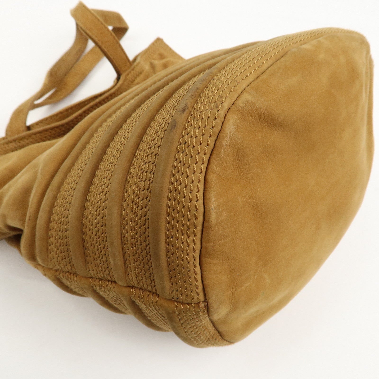 LOEWE Anagram Suede Drawstring Hand Bag Brown