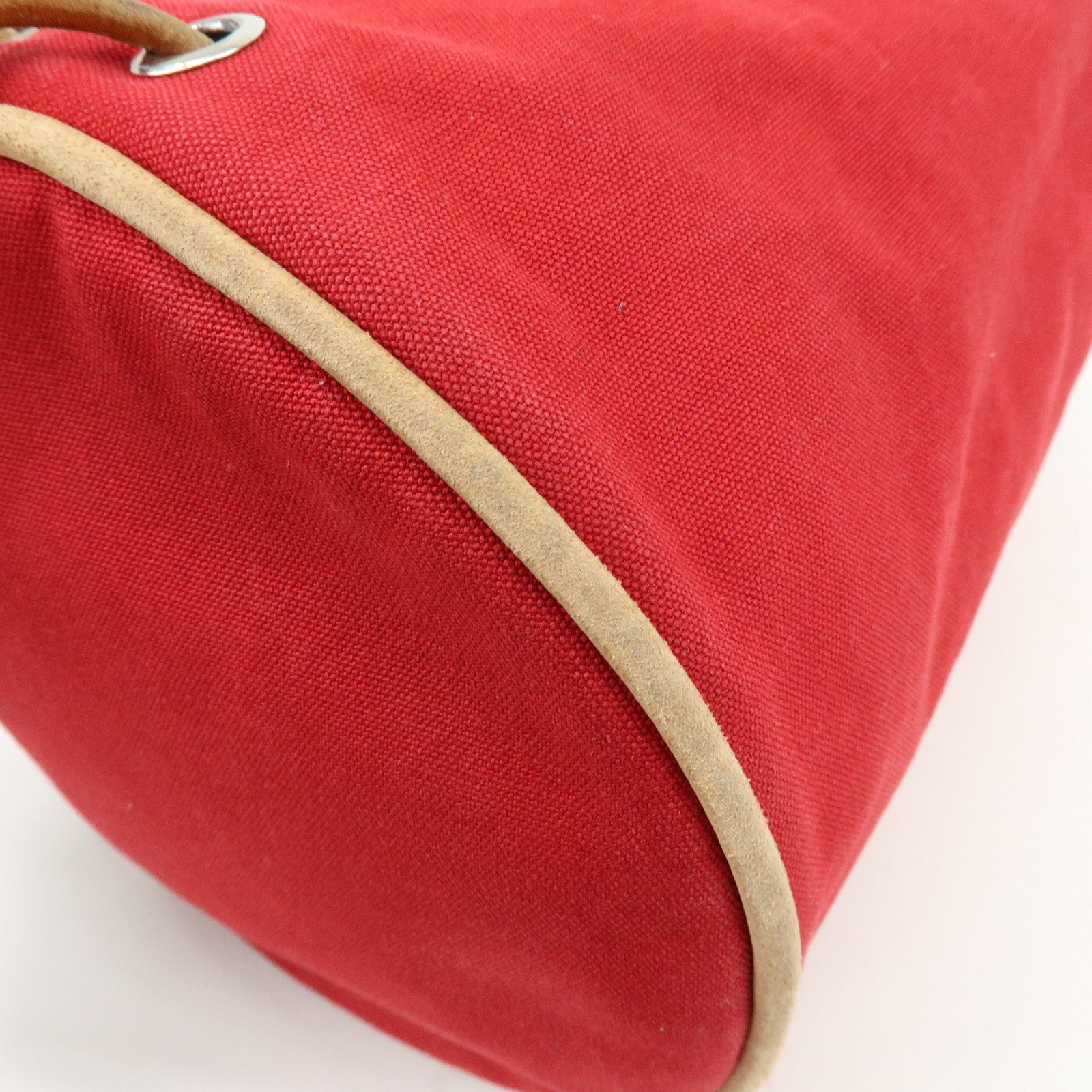 HERMES Canvas Leather Polochon Mimil PM Drawstring Shoulder Bag