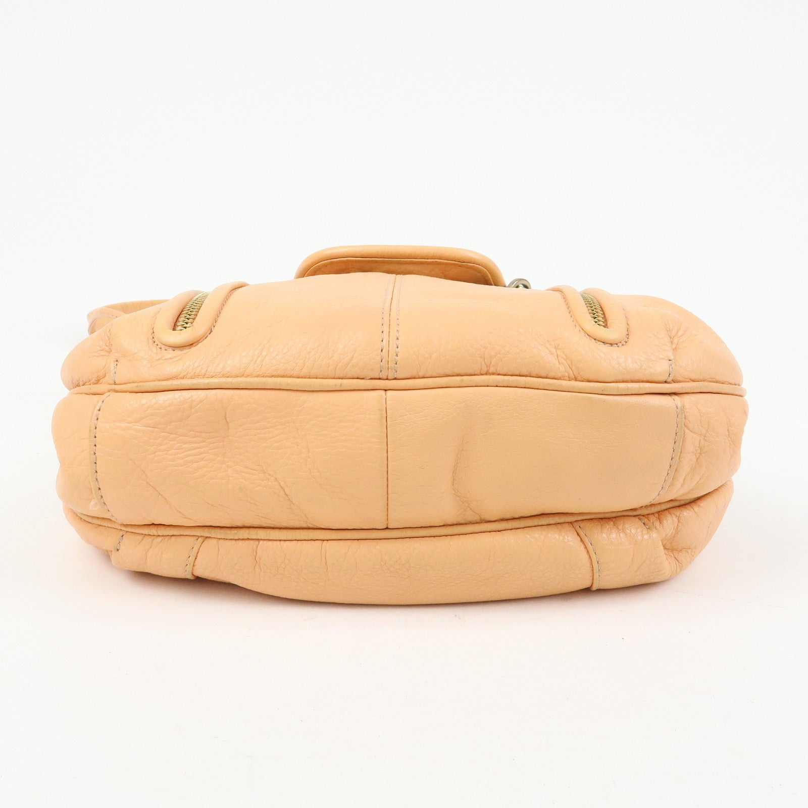 Chloe See by Chloe Leather Shoulder Bag Crossbody Bag Orange Beige