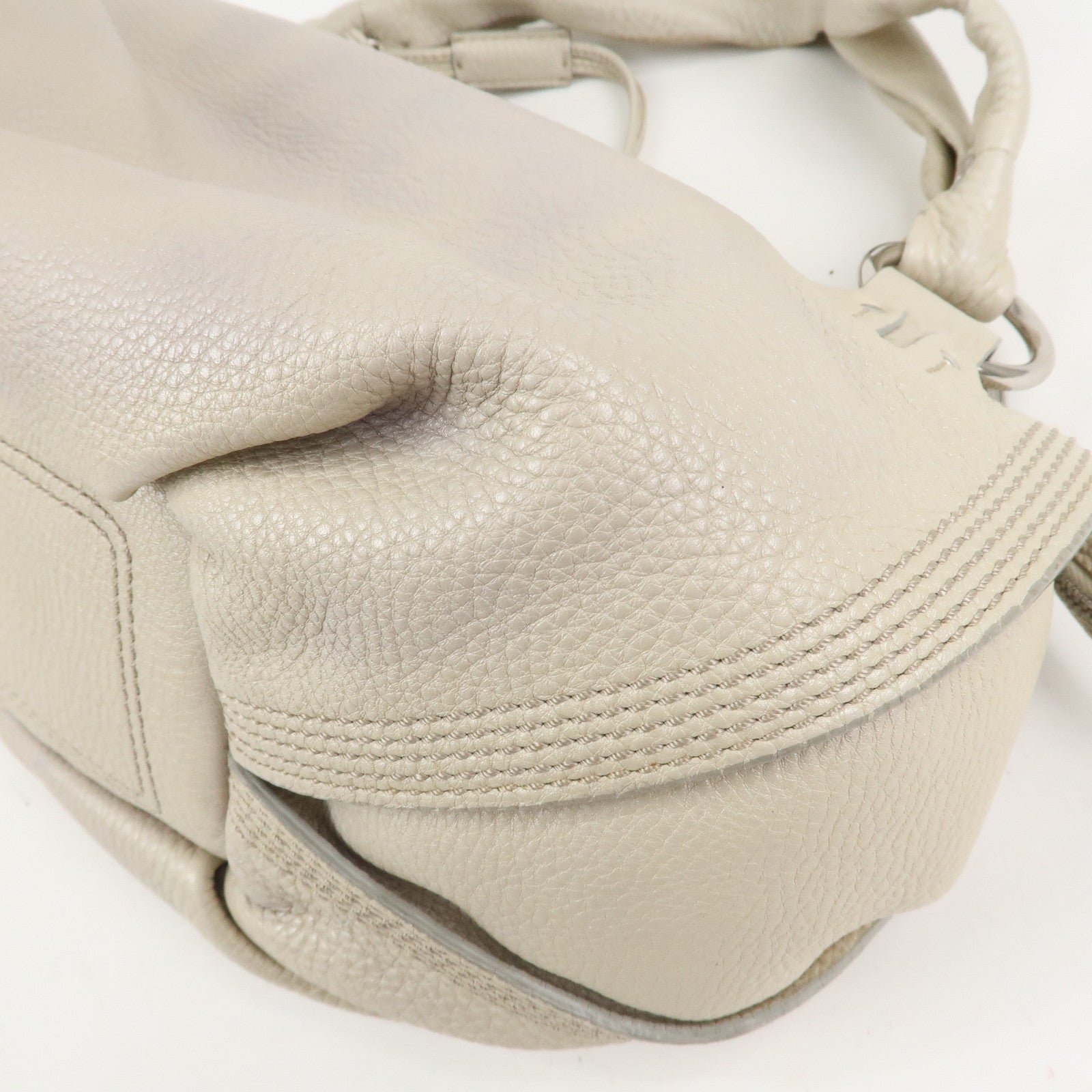 CELINE Bitter Sweet Leather Shoulder Bag Hand Bag Ivory