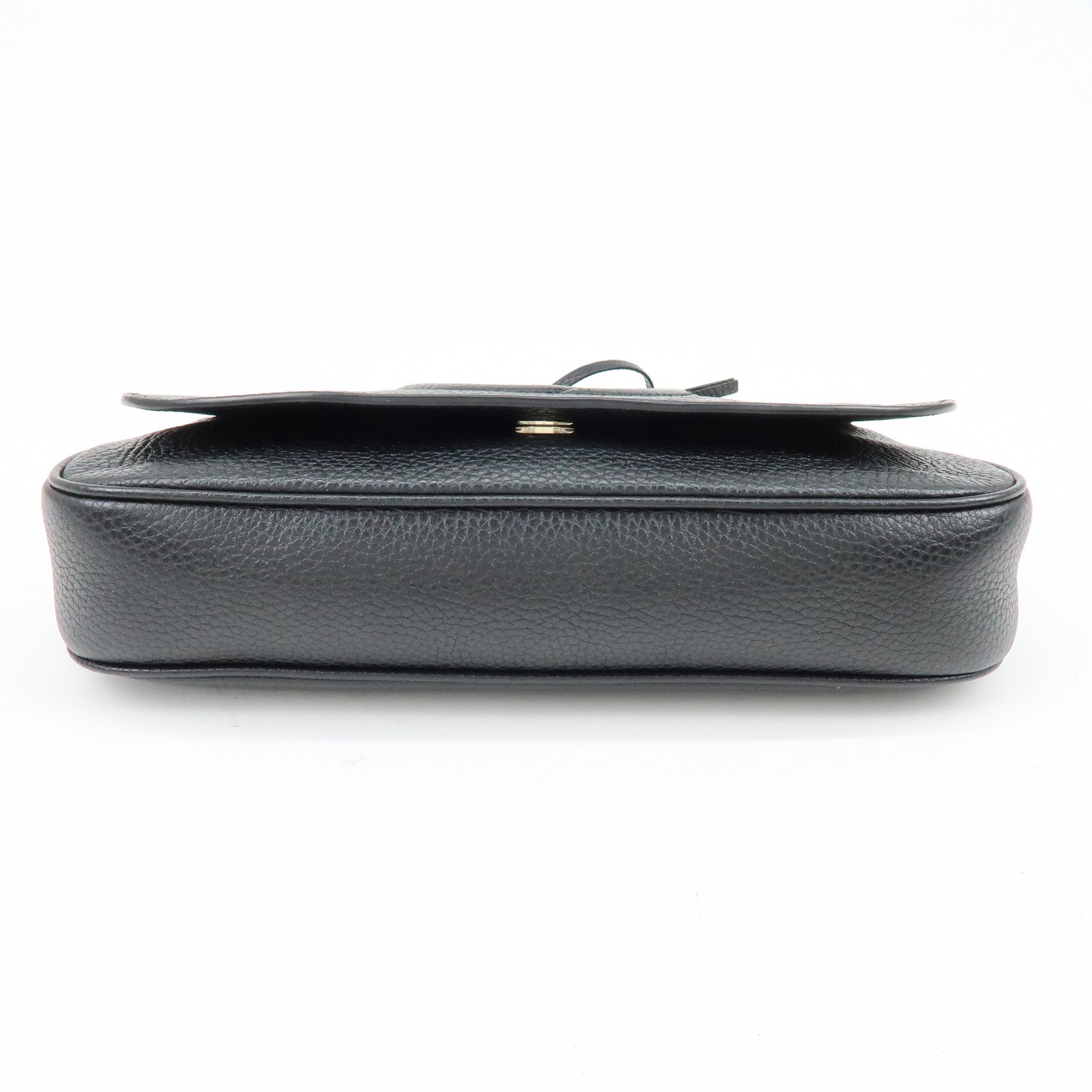 GUCCI SOHO Interlocking G Leather Chain Shoulder Bag Black 536224