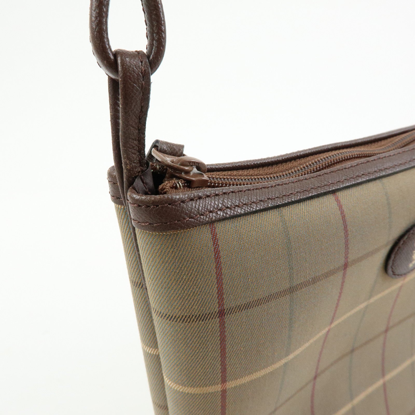 BURBERRY Canvas Leather Shoulder Bag Crossbody Bag Beige Brown