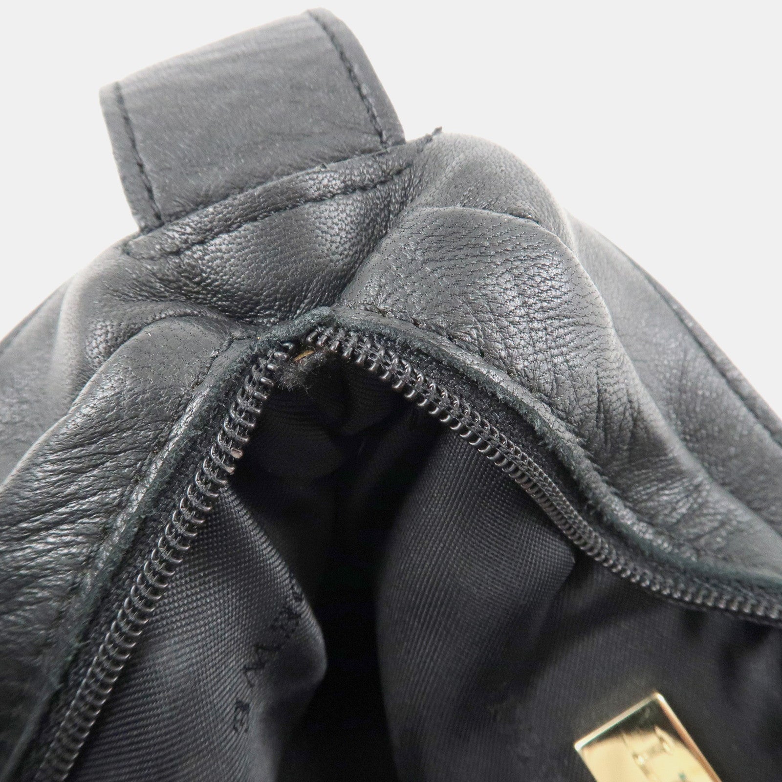 LOEWE Nappa Leather Shoulder Bag Crossbody Bag Black Used