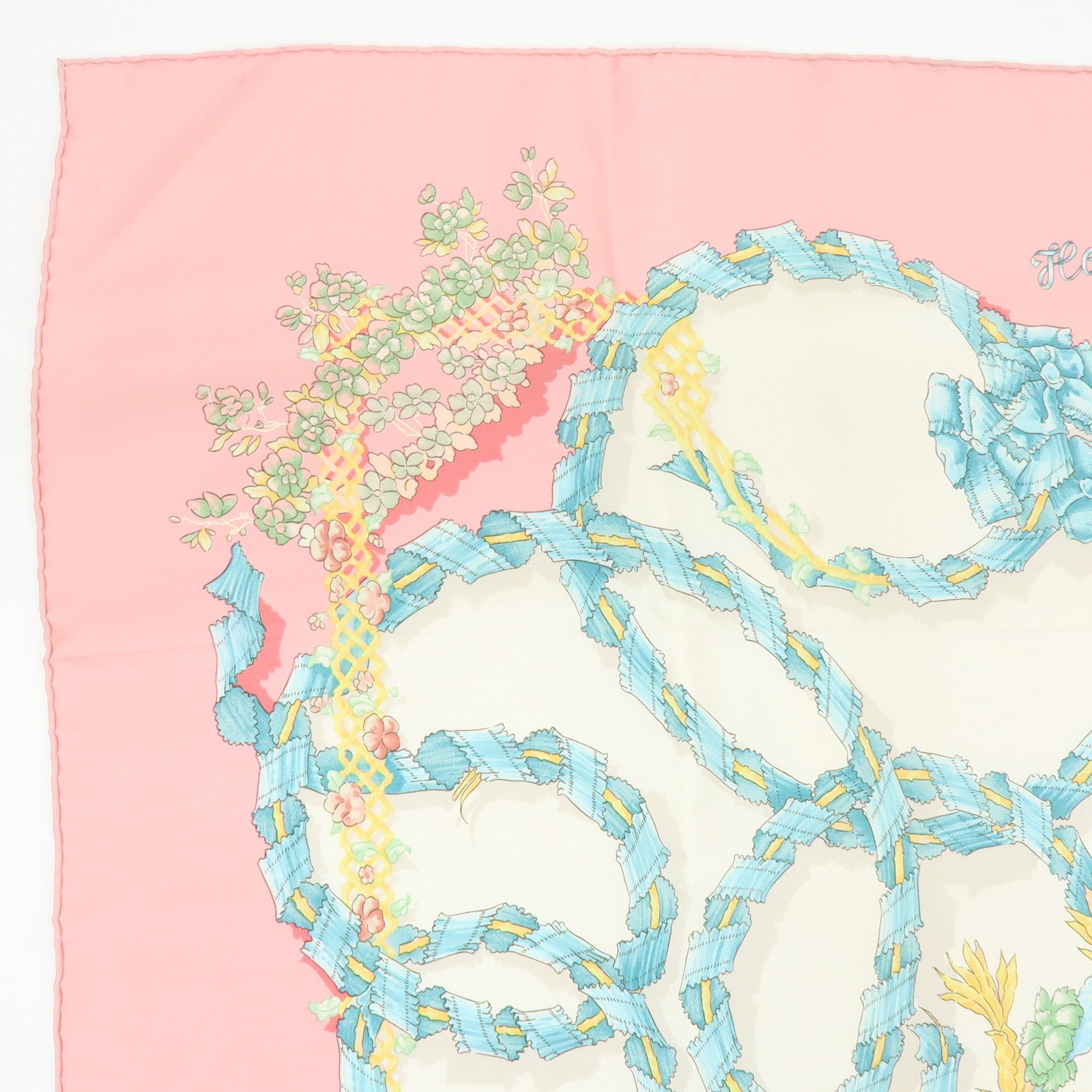 HERMES Carre 90 Silk 100% Scarf Le Sacre du Printemps Pink White