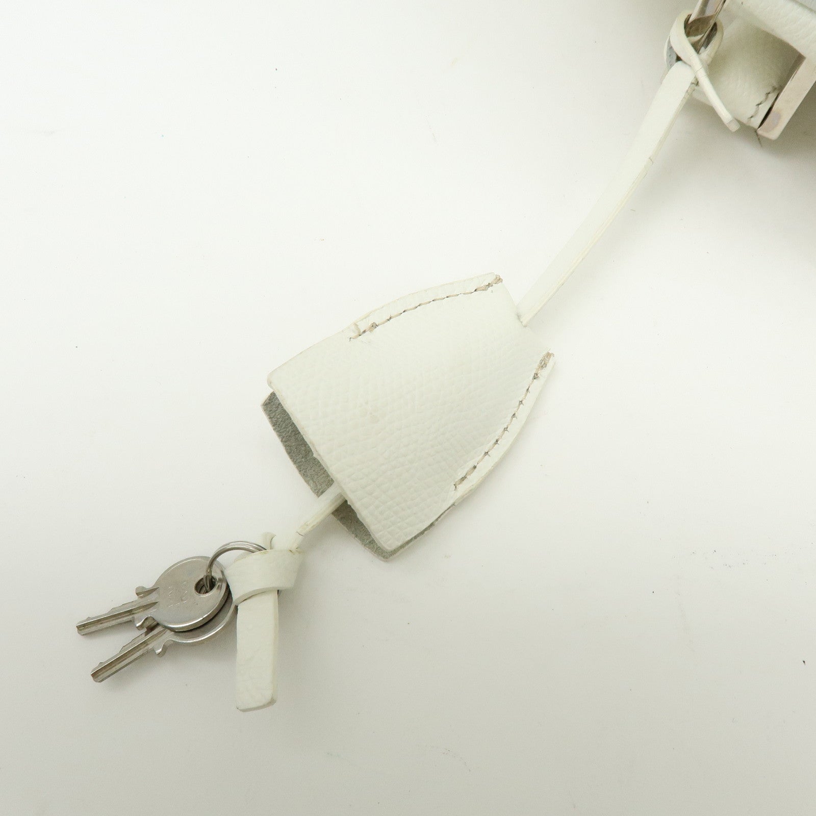LOEWE Logo Side Pocket Leather Boston Bag Hand Bag White