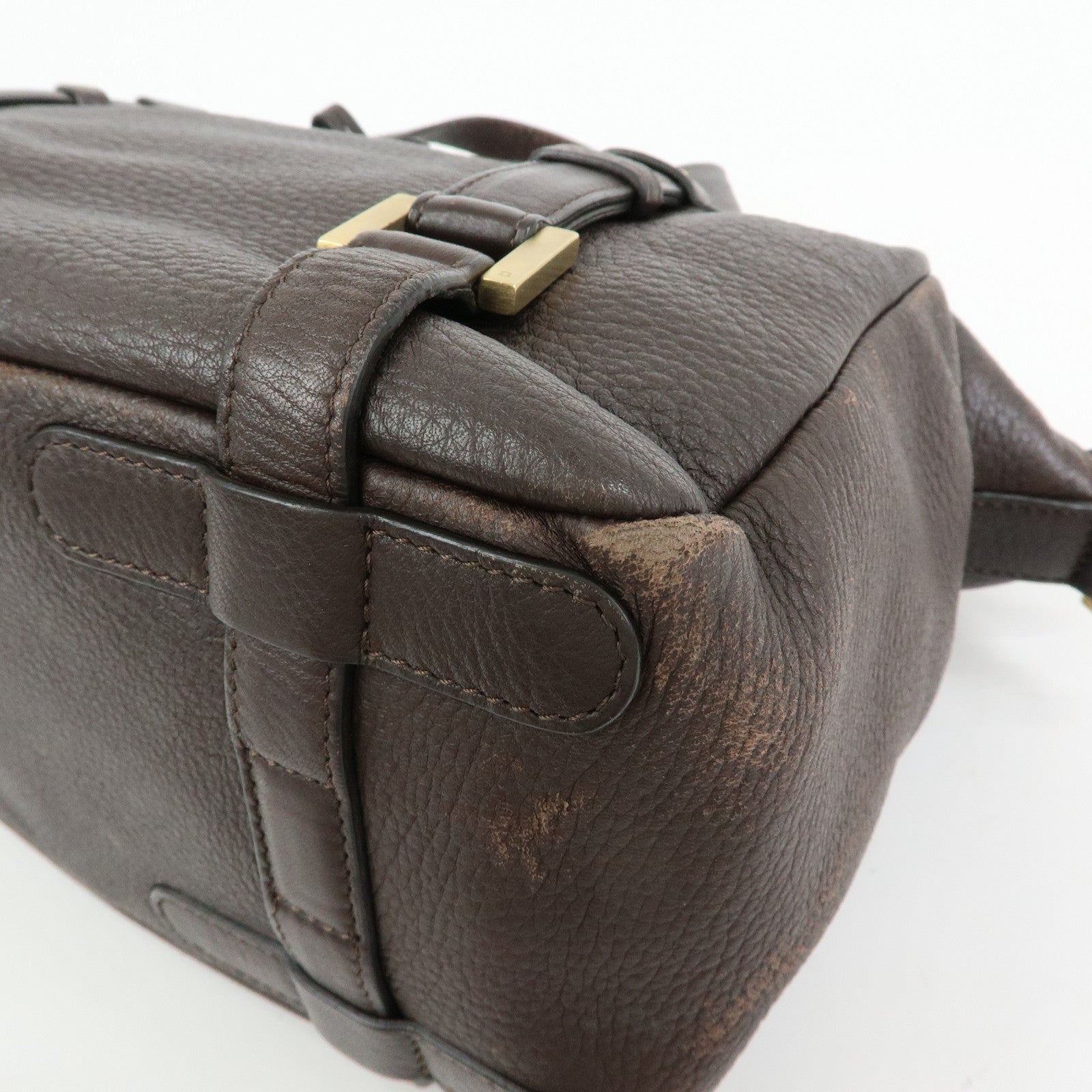 DELVAUX Leather 2Way Bag Hand Bag Shoulder Bag Brown