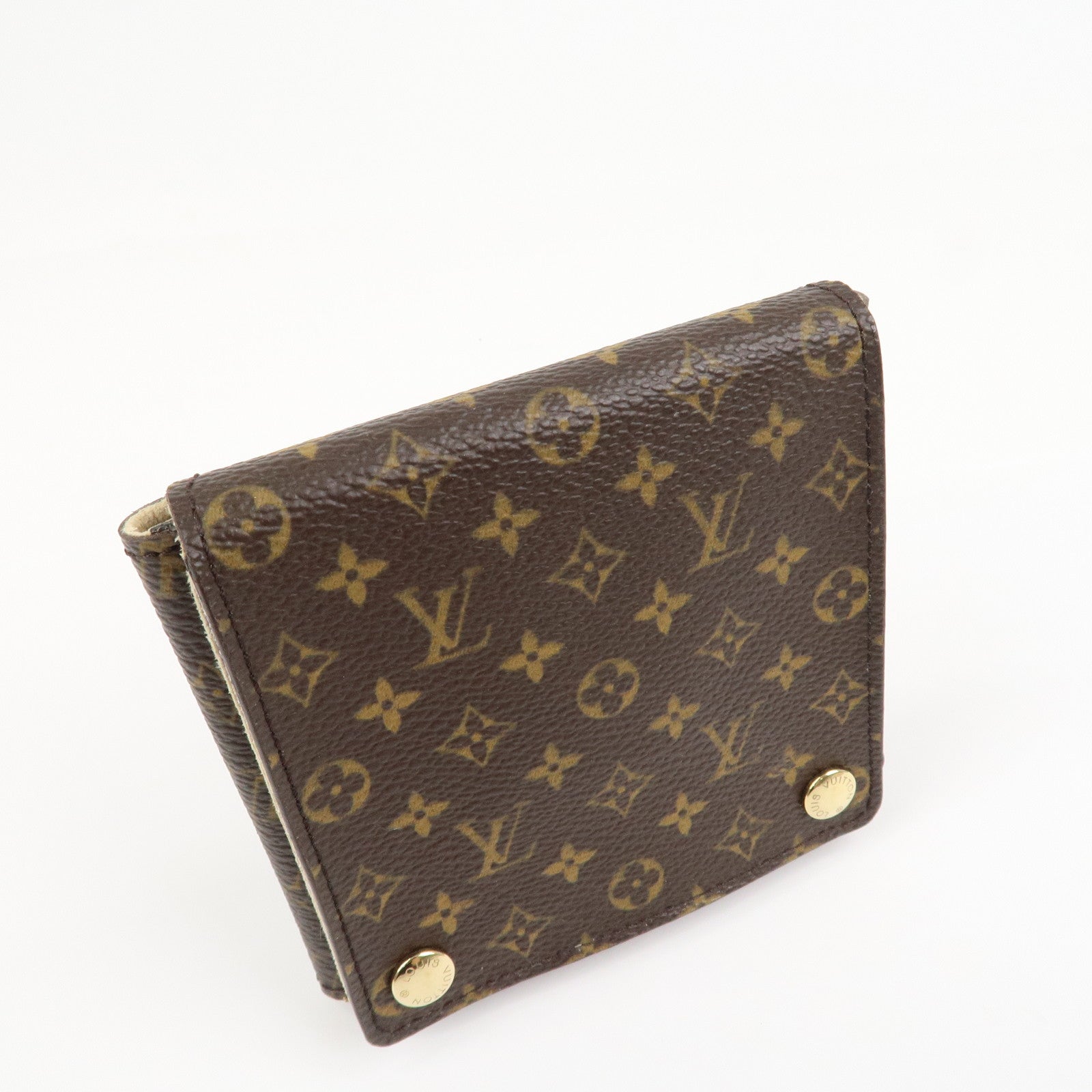 Louis Vuitton Monogram Canvas Jewelry Case for Earrings Brown