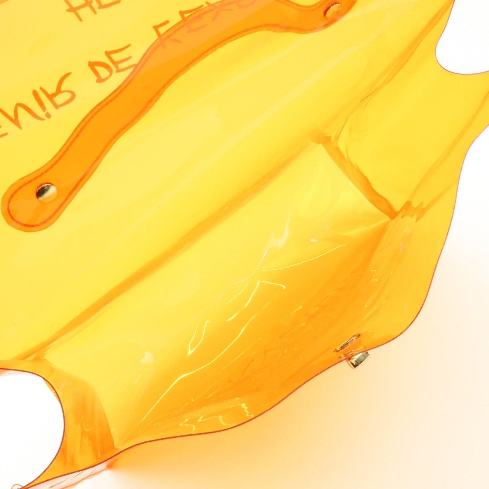 HERMES Kelly Vinyl Hand Bag SOUVENIR DE L'EXPOSITION Orange