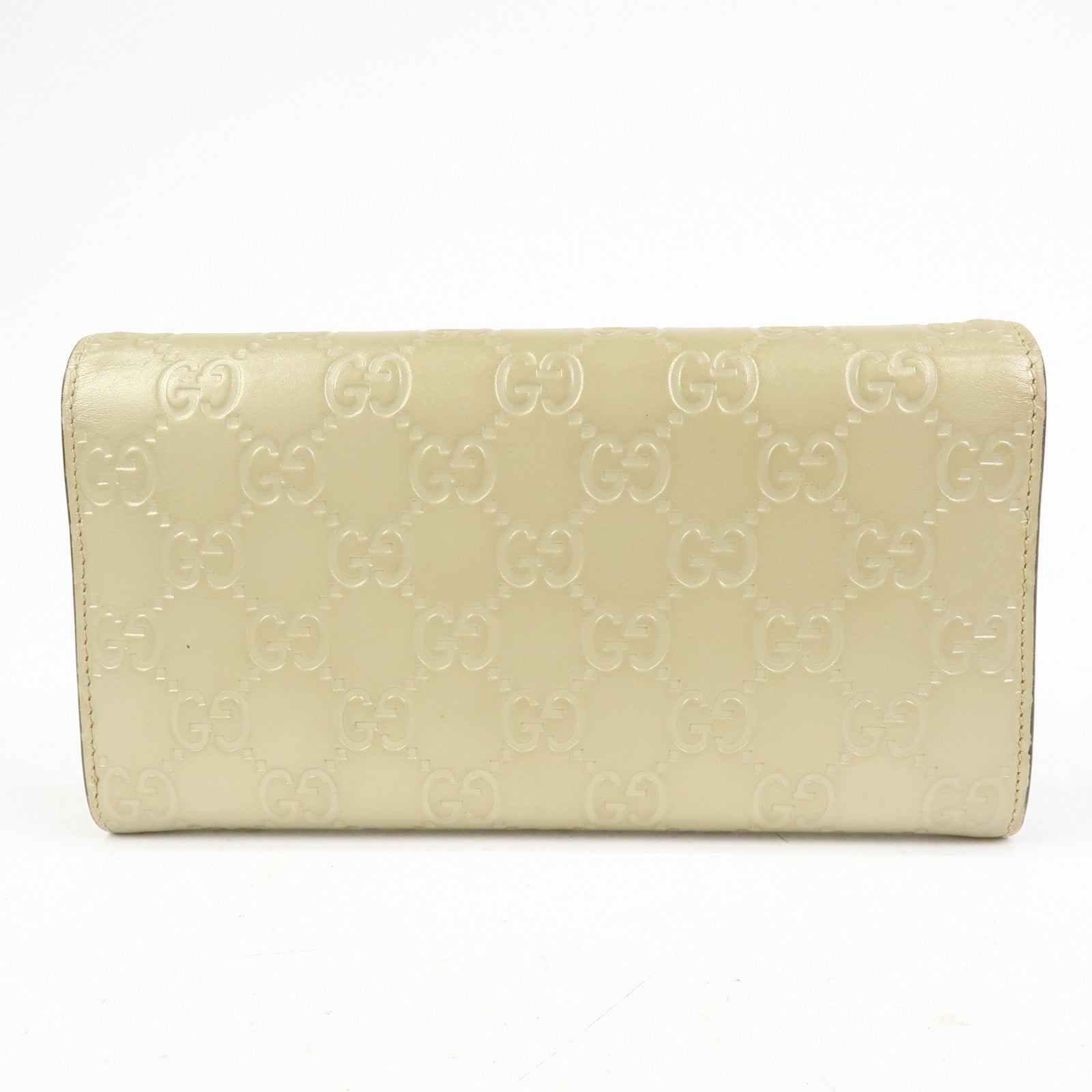 GUCCI Guccissima Interlocking G Flap Long Wallet Gold 388679