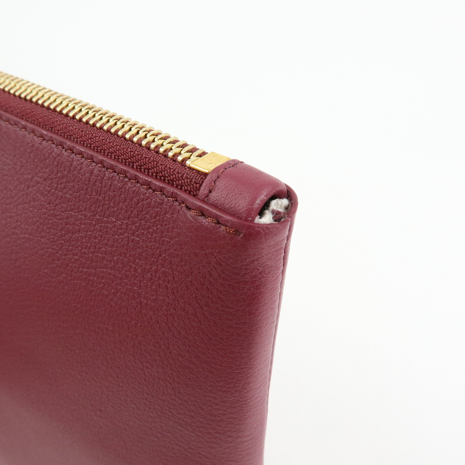 LOEWE Nappa Leather Clutch Bag Pouch Purple