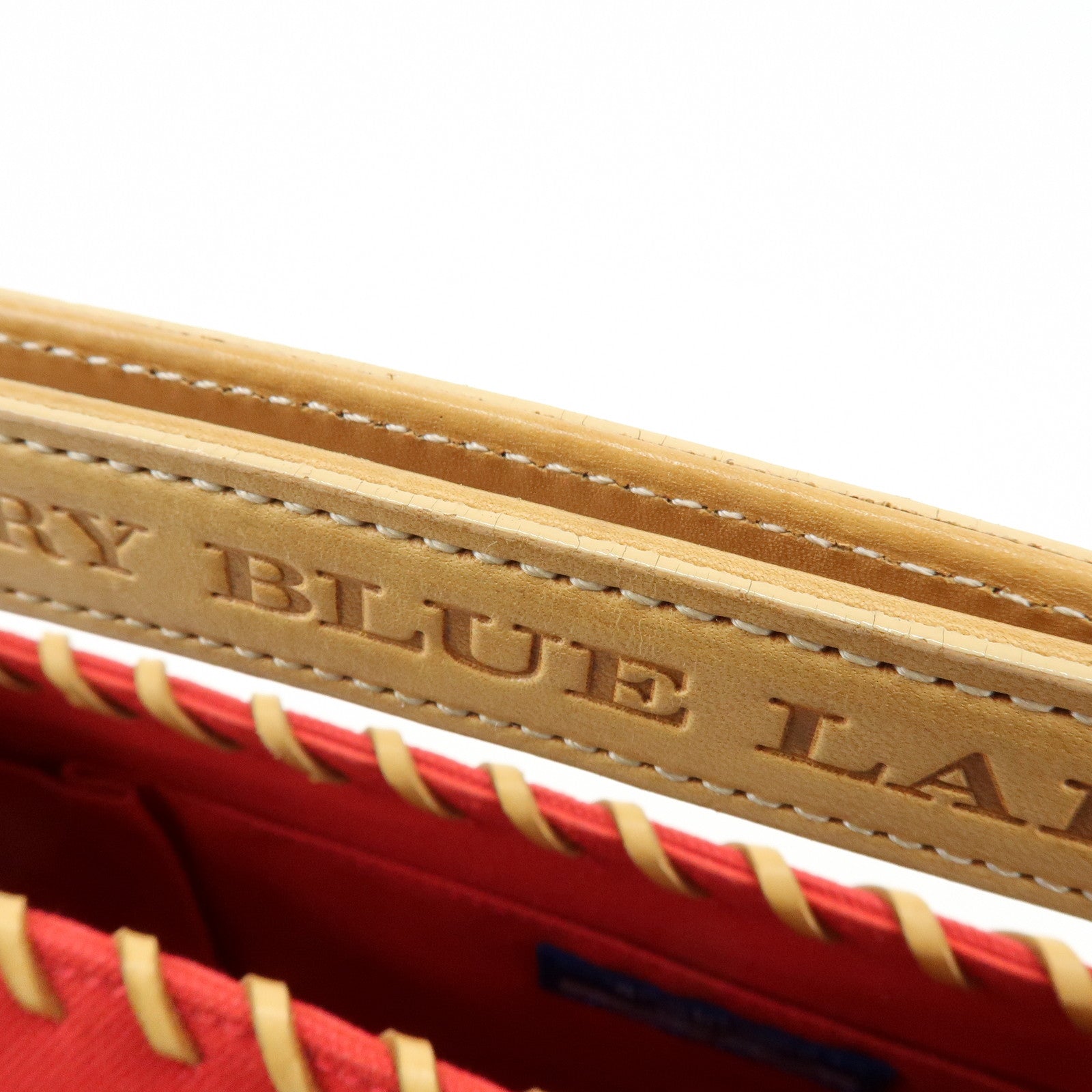 BURBERRY Blue Label Cotton Leather Hand Bag Tote Bag Red