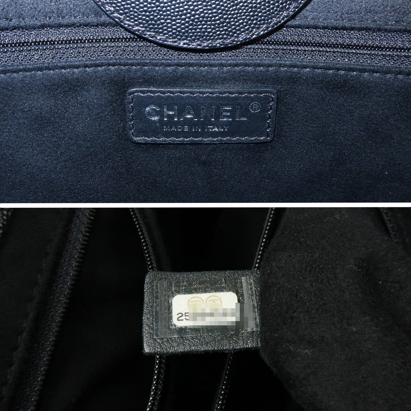 CHANEL Deauville MM Caviarskin 2Way Bag Shoulder Bag Black A57069