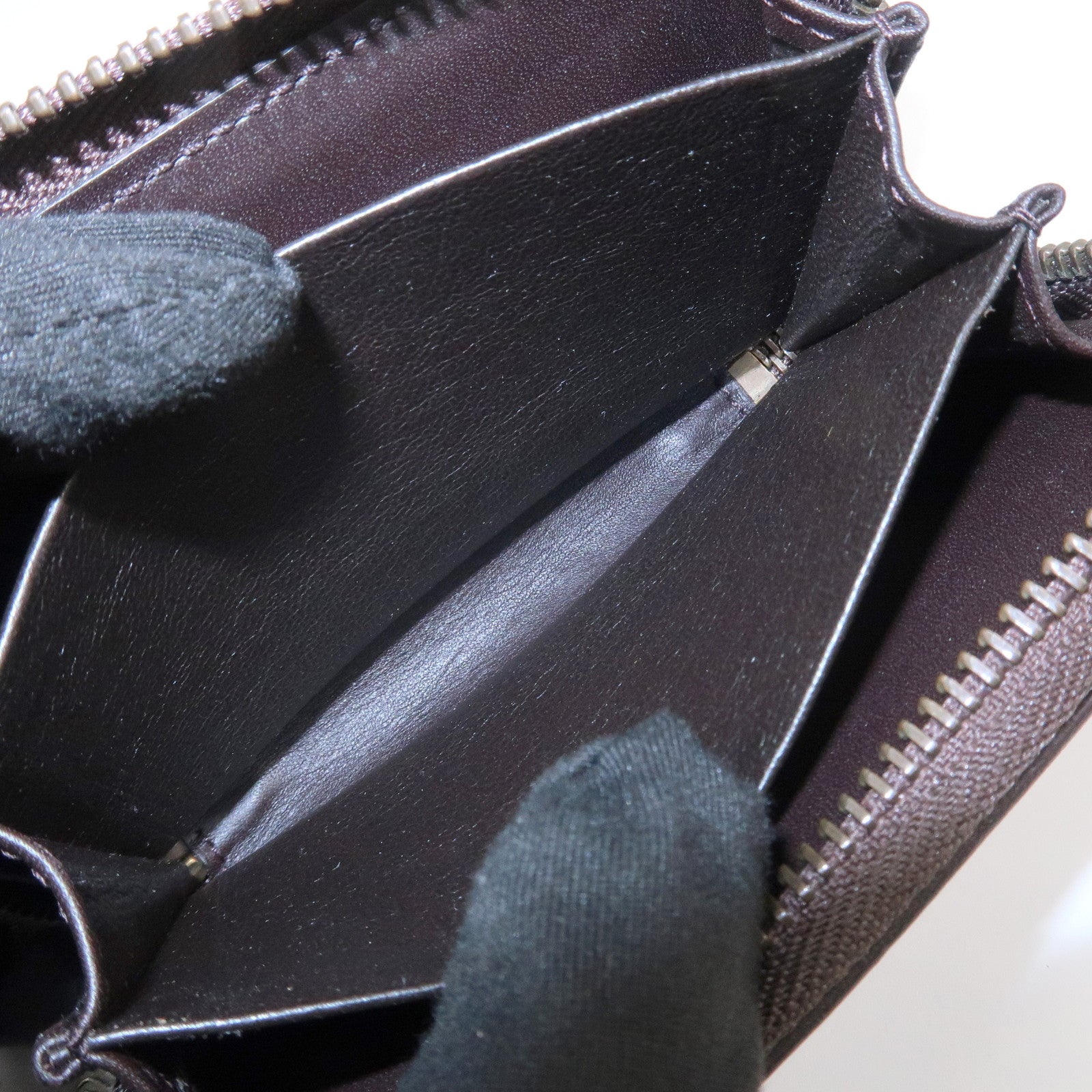 GUCCI Diamante Leather Coin Case Coin Wallet Brown Gold 337689