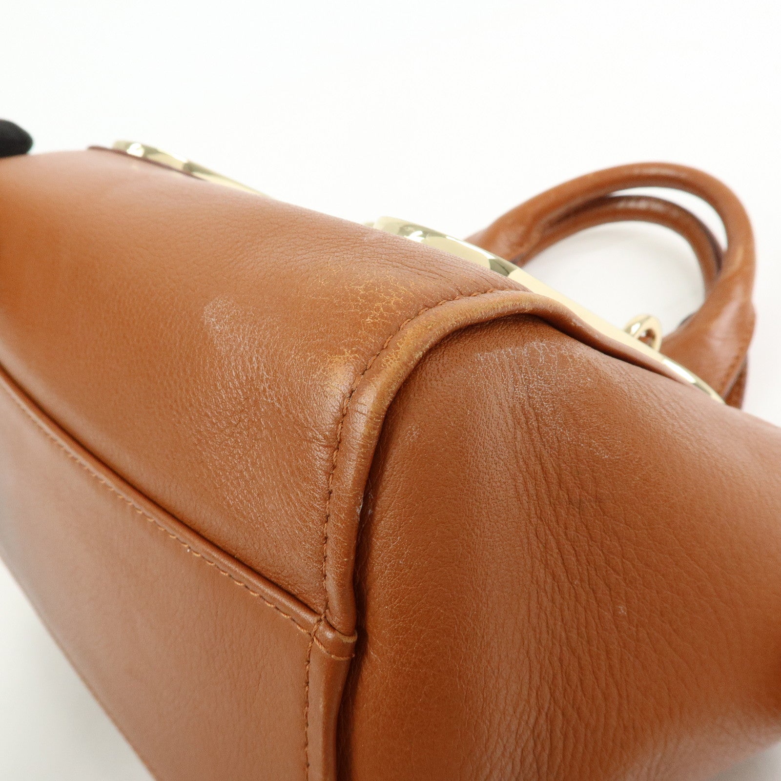 Chloe See by Chloe Page Leather 2Way Bag Hand Bag Brown