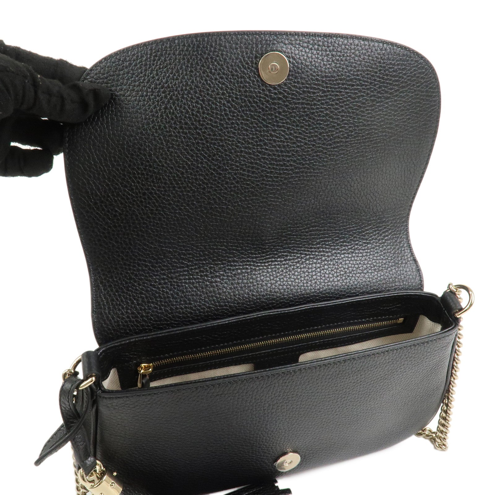 GUCCI SOHO Leather Chain Shoulder Bag Crossbody Bag Black 536224