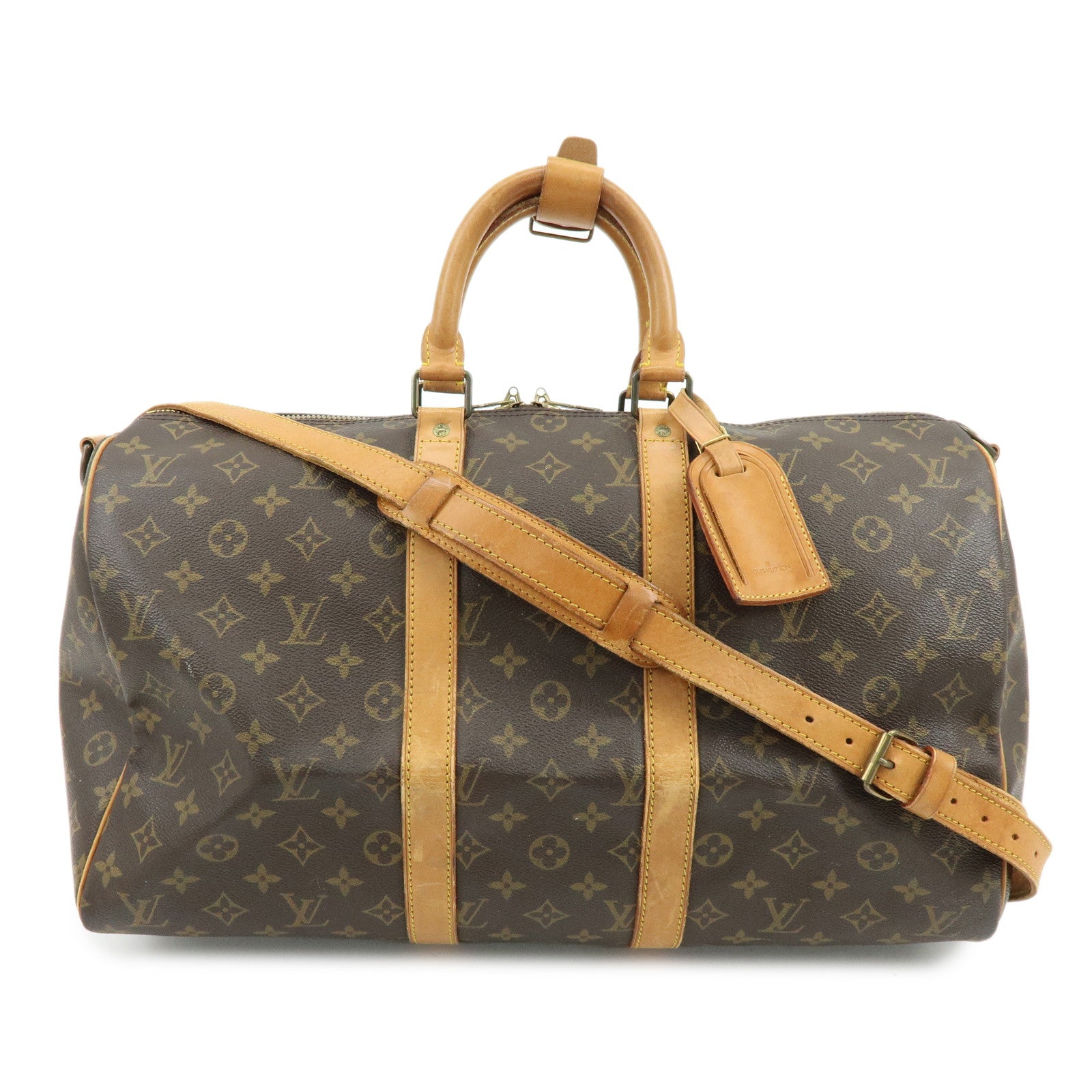 Louis Vuitton Monogram Keep All Bandouliere 45 Boston Bag M41418