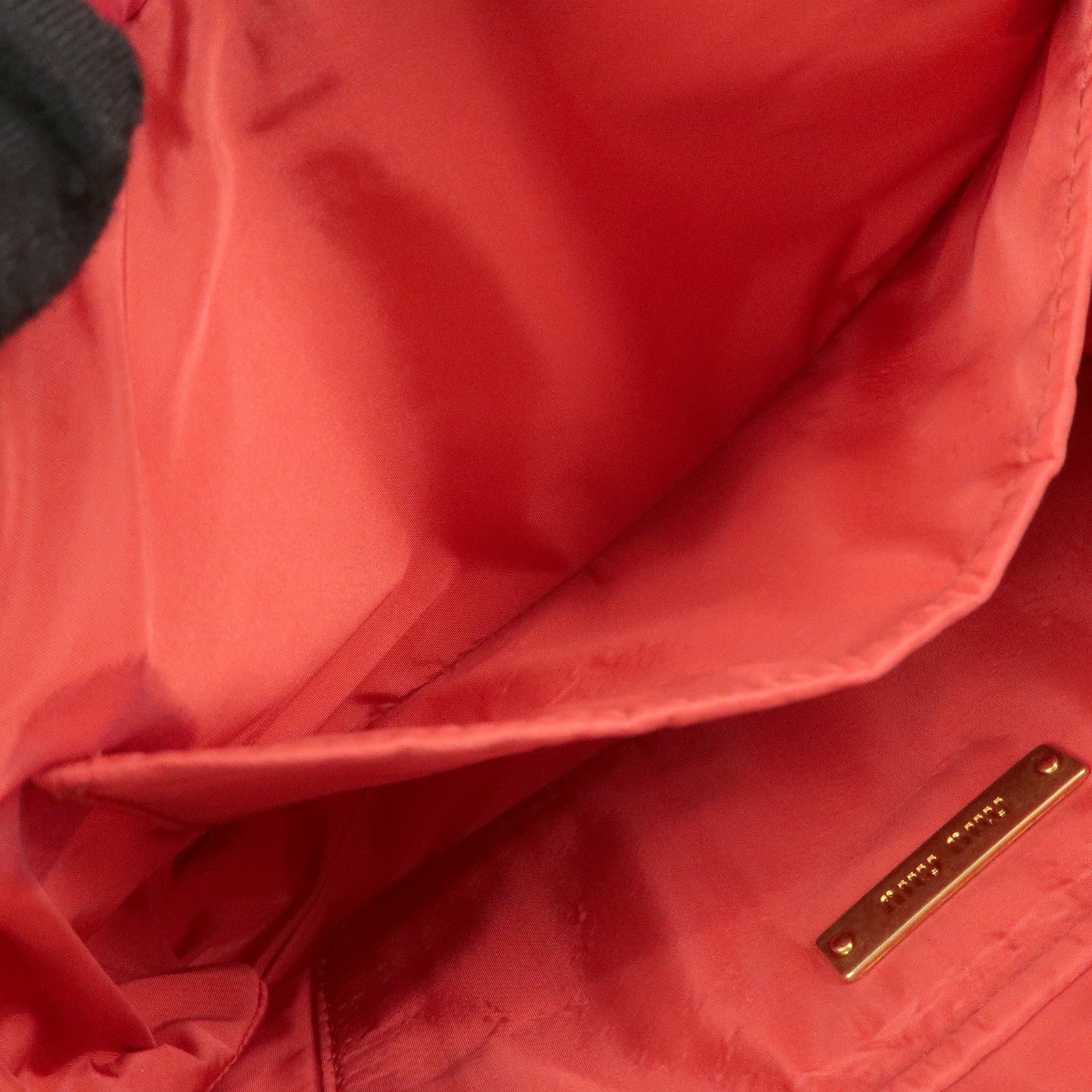 MIU MIU Nylon Clutch Bag Wristlet Bag Pink 5N1851