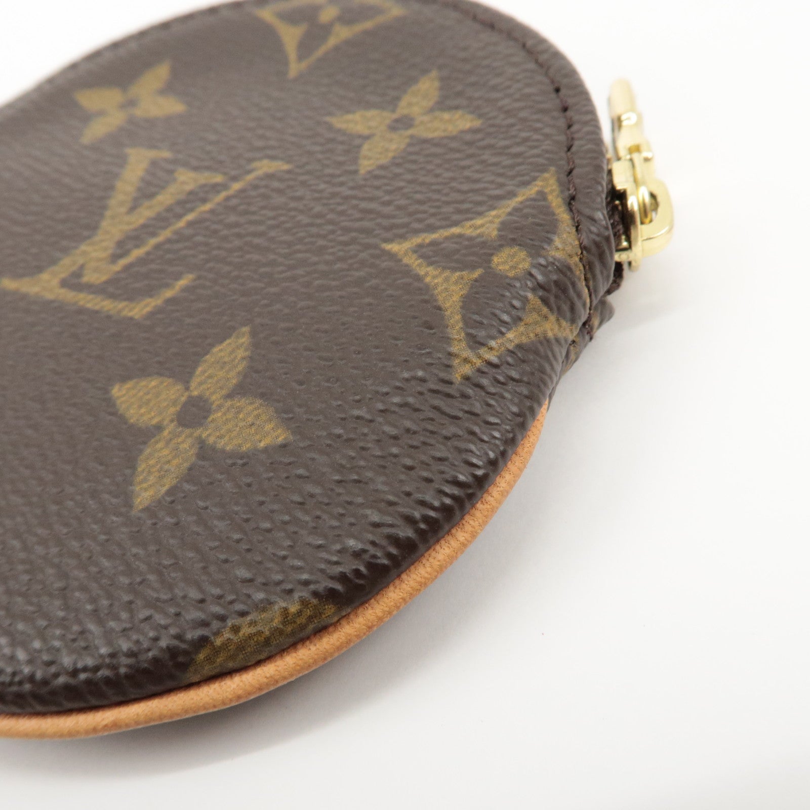 Louis Vuitton Monogram Porte Monnaie Rond Coin Case Brown M61926 Used