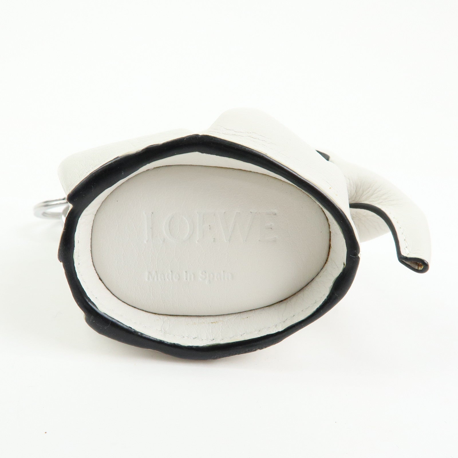 LOEWE Calf Leather Elephant Coin Case Coin Purse White