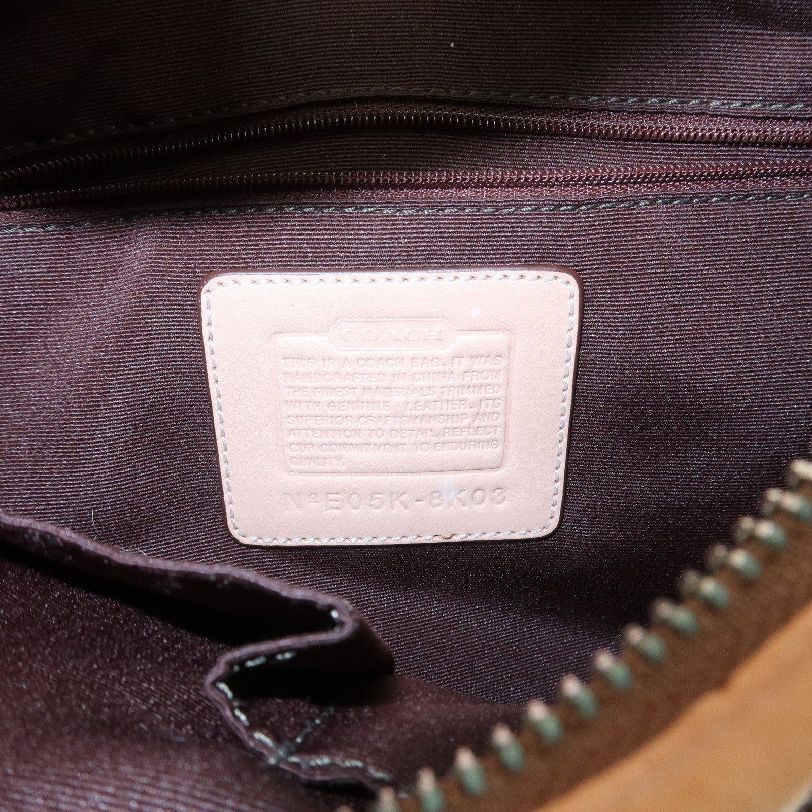 COACH Signature Canvas Leather Shoulder Bag Hand Bag Beige