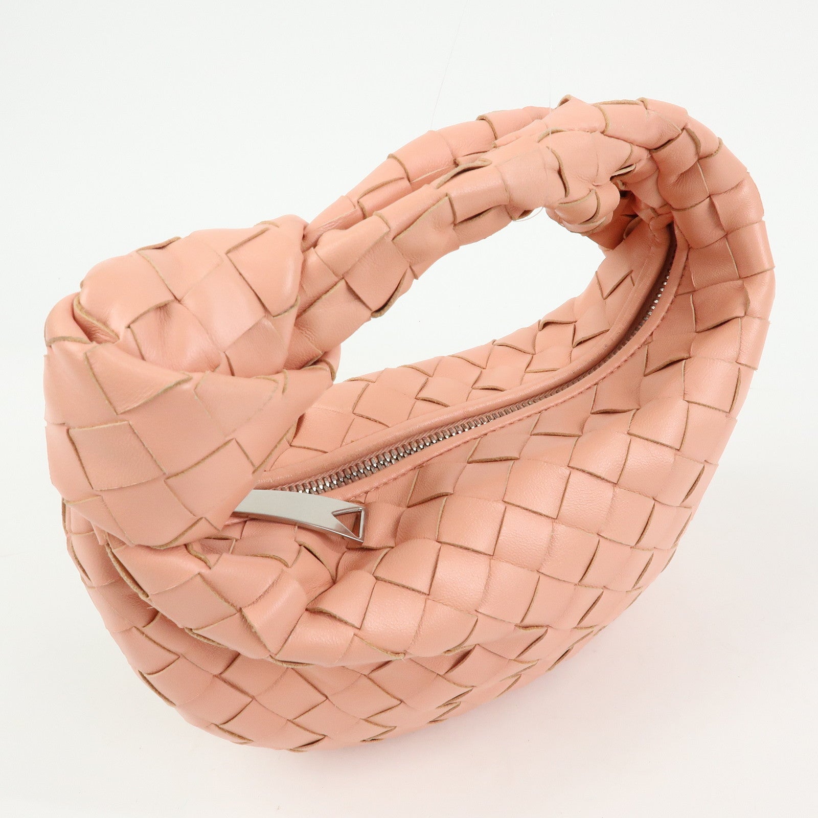 BOTTEGA VENETA Mini Jodie Intrecciato Leather Hand Bag Pink