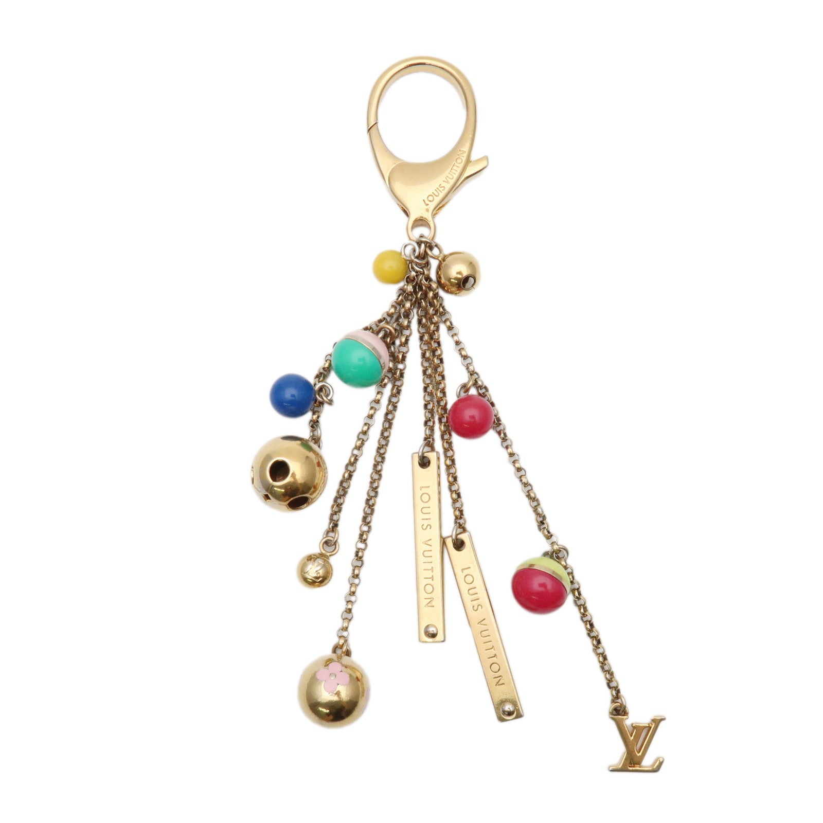 Louis Vuitton Porte Cles Grelots Bag Charm Gold Multicolor M62227