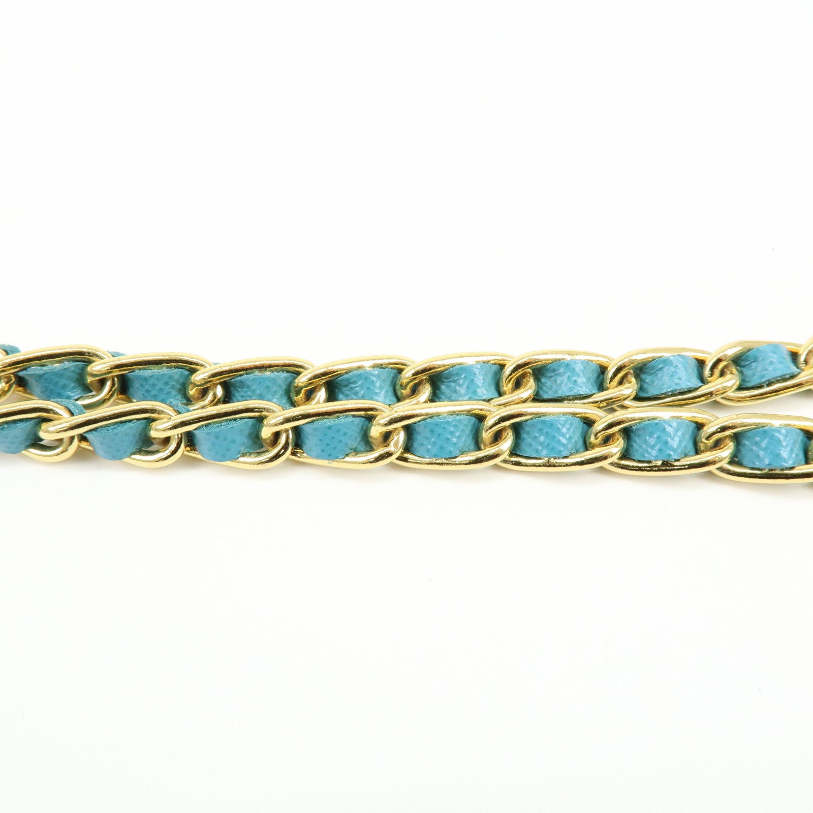 PRADA Saffiano Leather Chain Wallet Shoulder Bag Blue 1M1290