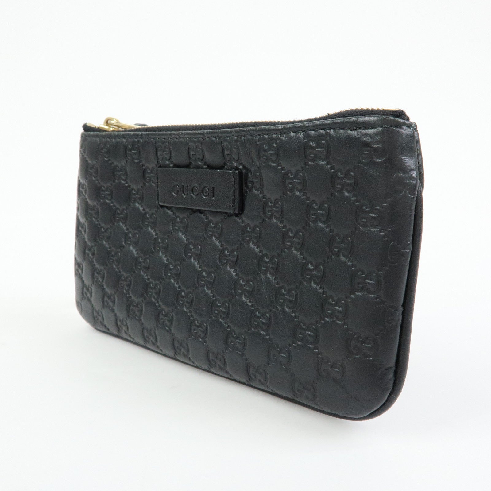 GUCCI Micro Guccissima Leather Coin Case Key Case Black 544248