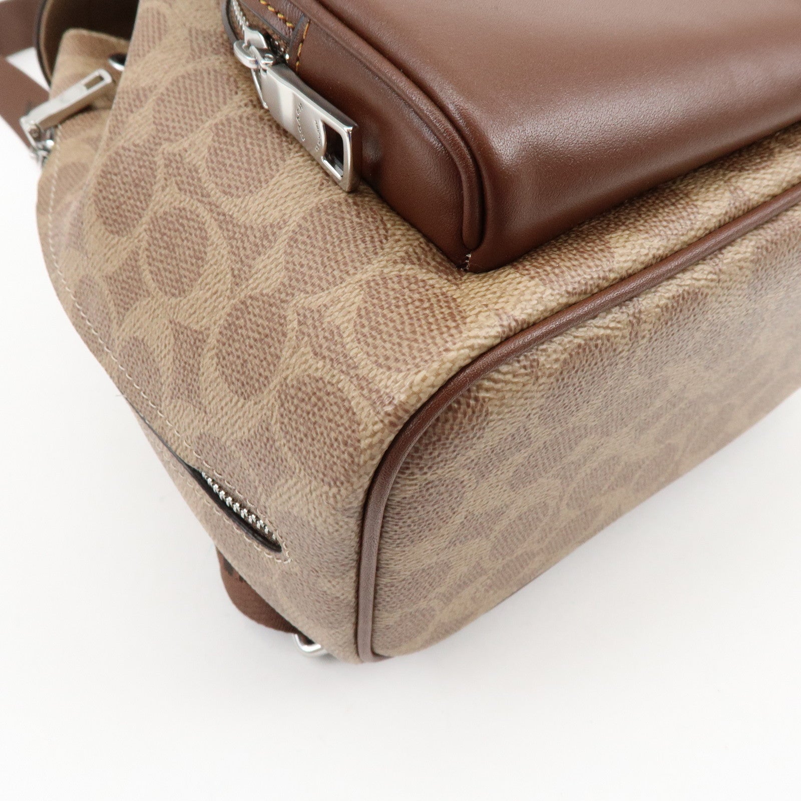 COACH Signature PVC Leather Backpack Rucksack Brown