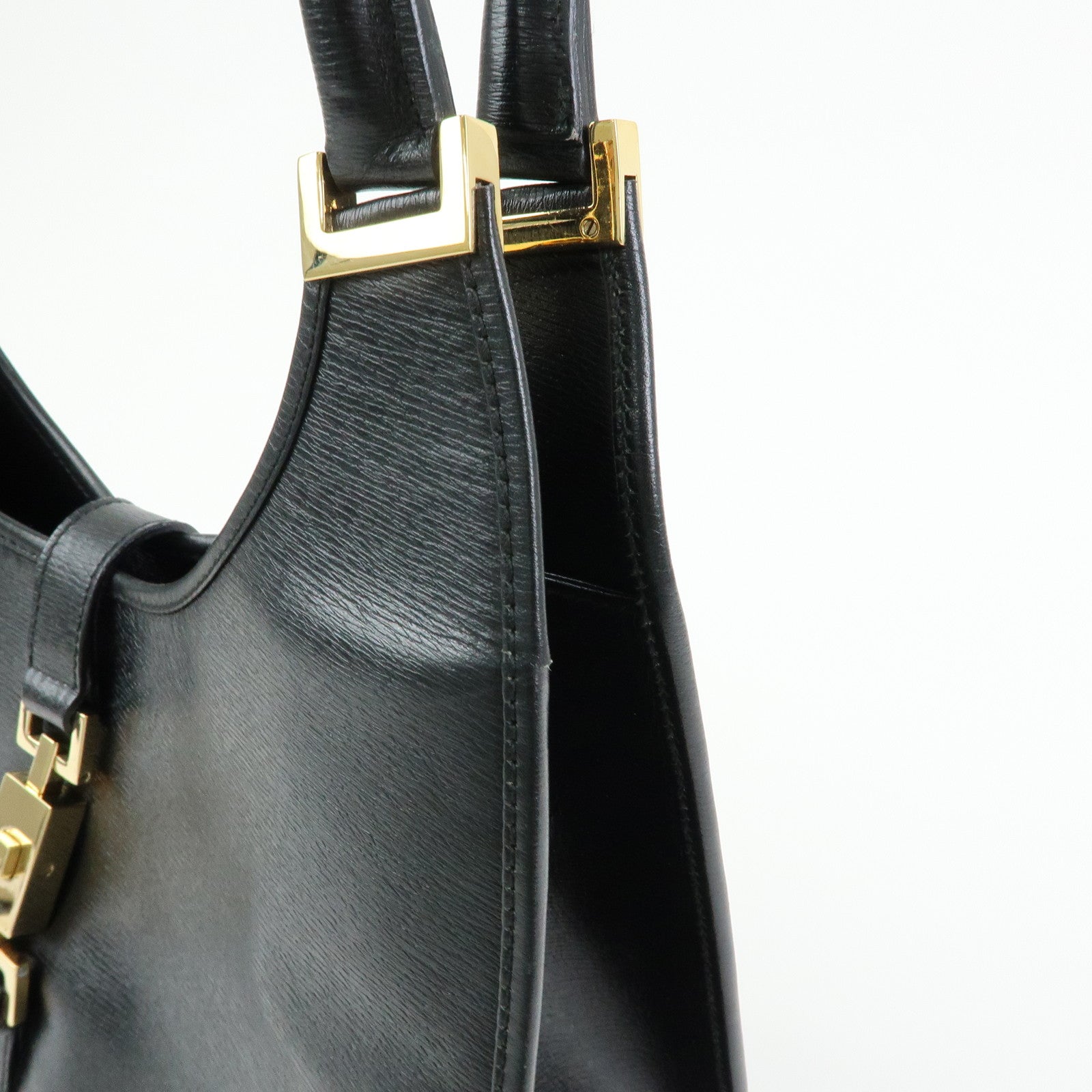 GUCCI Jackie Leather Shoulder Bag Hand Bag Black 002.1067