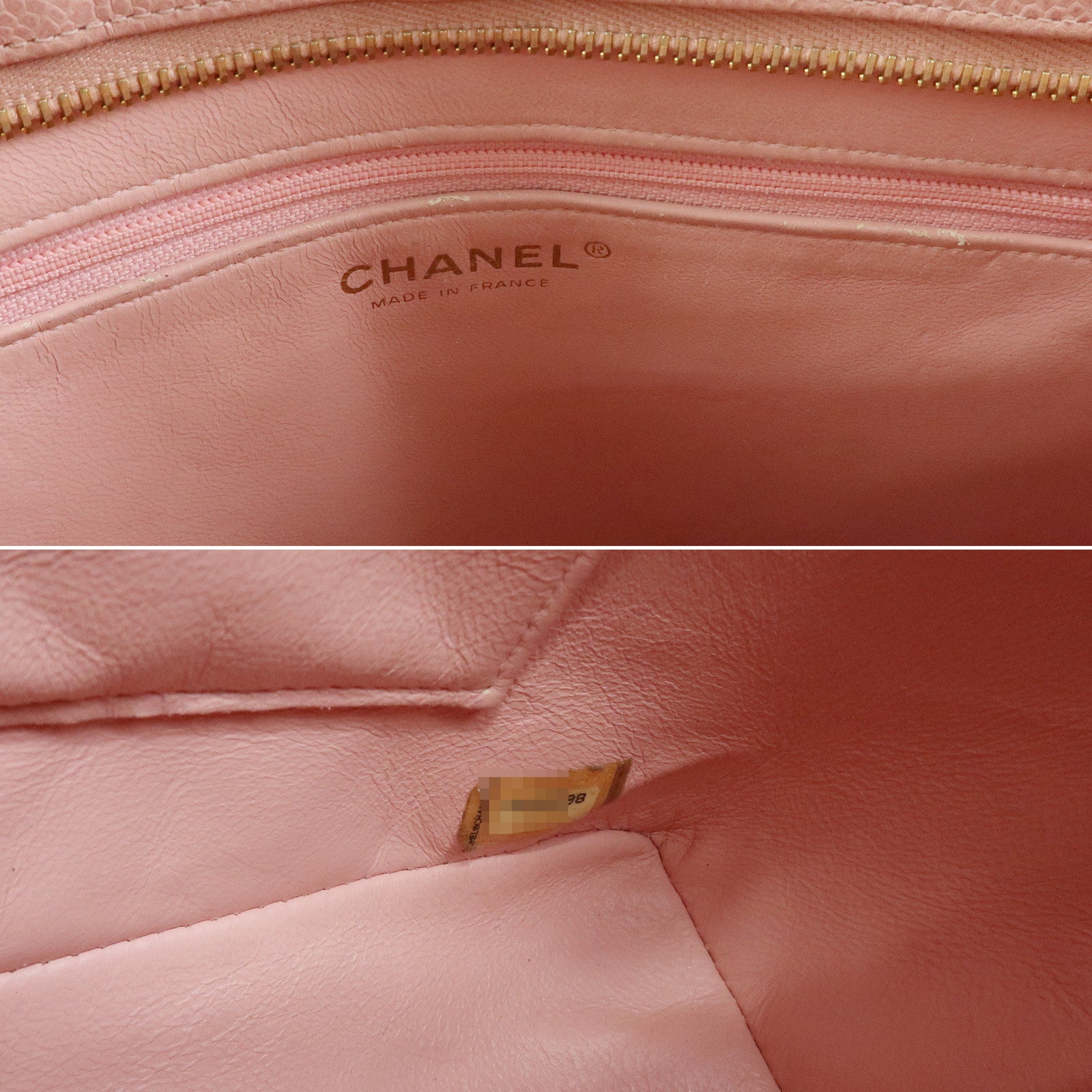 CHANEL COCO Mark Matelasse Caviarskin Medallion Tote Bag A01804
