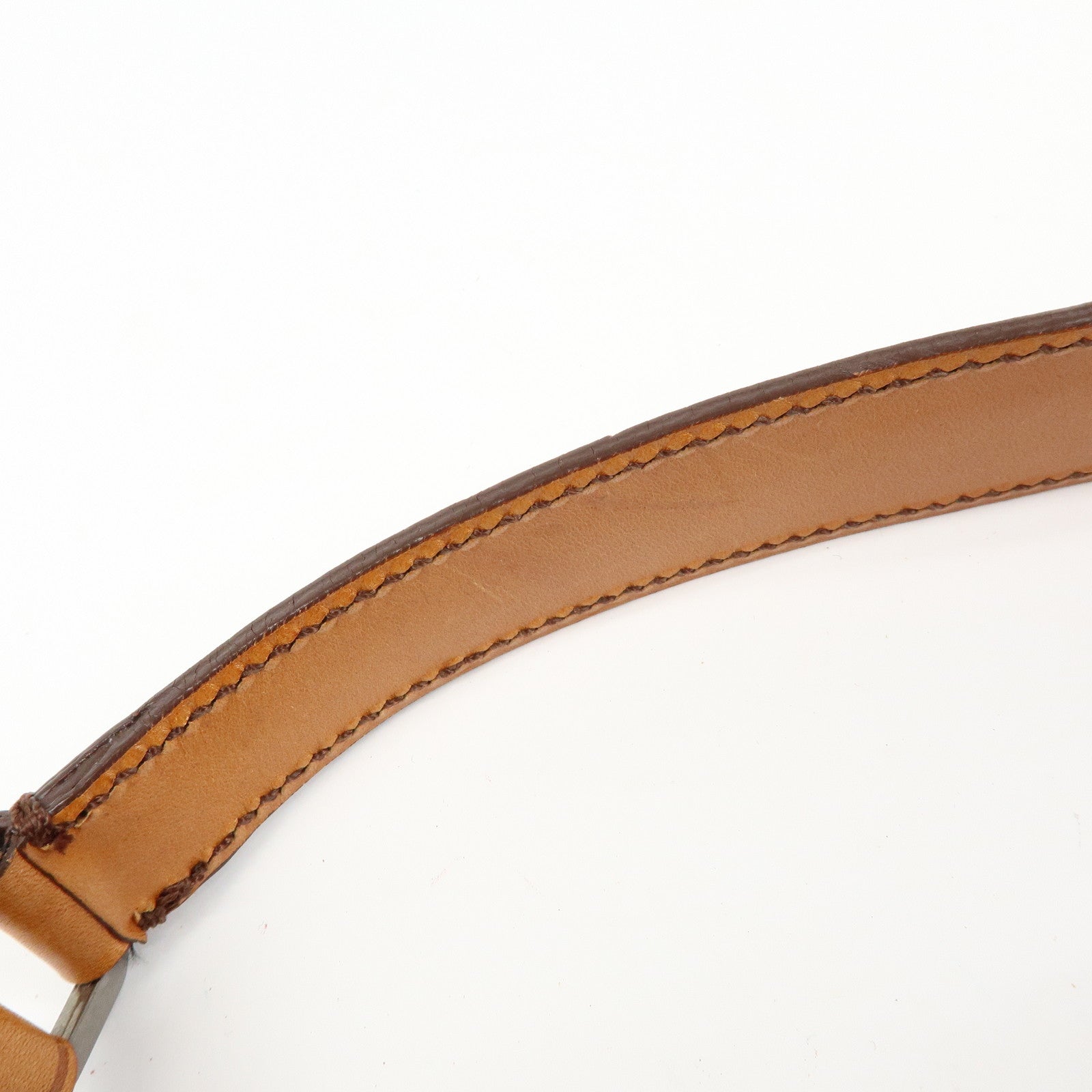 PRADA Logo Leather Shoulder Bag Hand Bag Brown