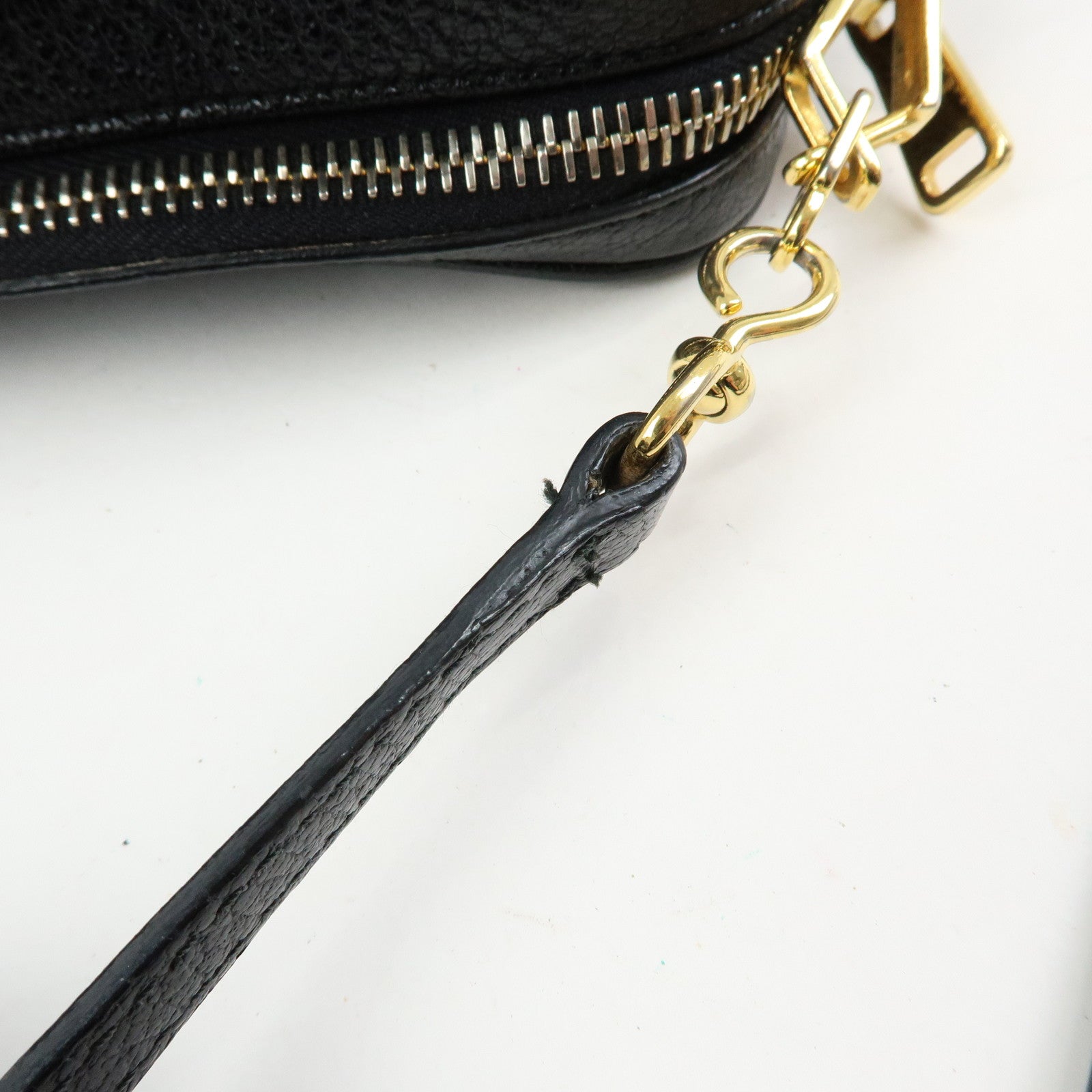 MIU MIU Logo Leather Shoulder Bag Crossbody Bag Blue Black