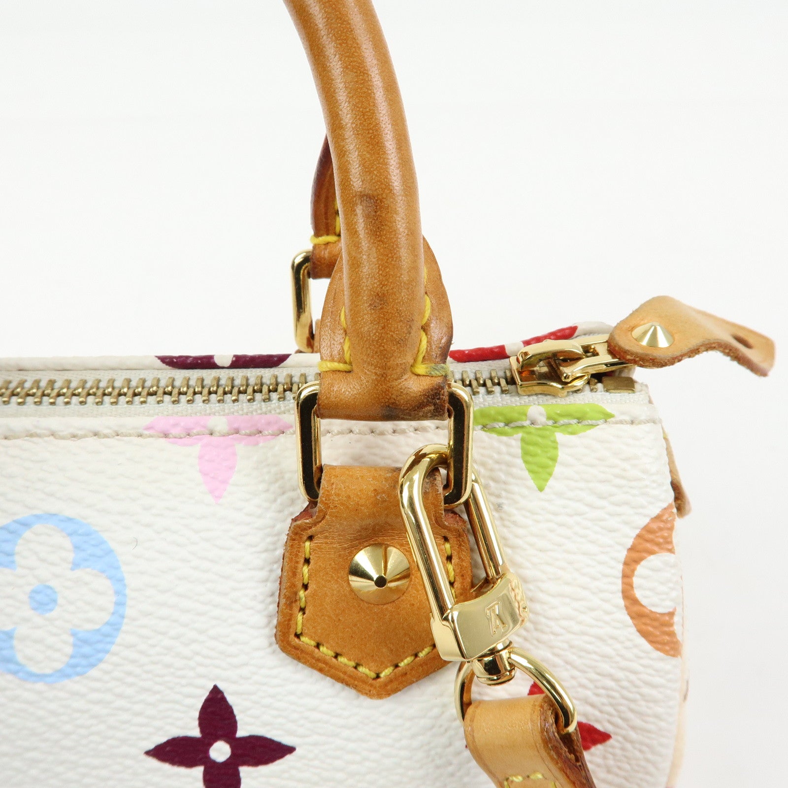 Louis Vuitton Monogram Multicolor Mini Speedy Hand Bag Blanc M92645