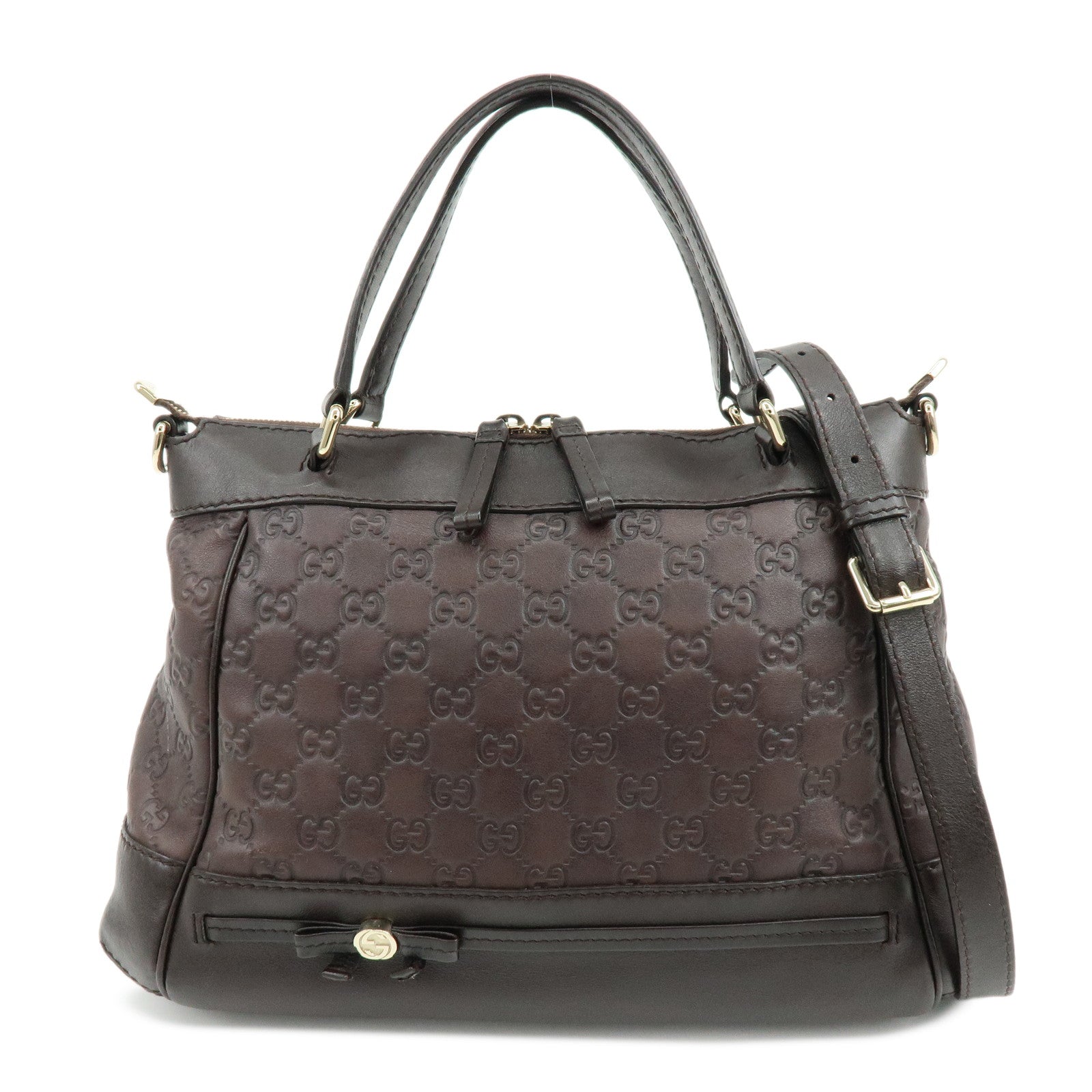 GUCCI Guccissima Leather 2Way Hand Bag Shoulder Bag Brown 2269894