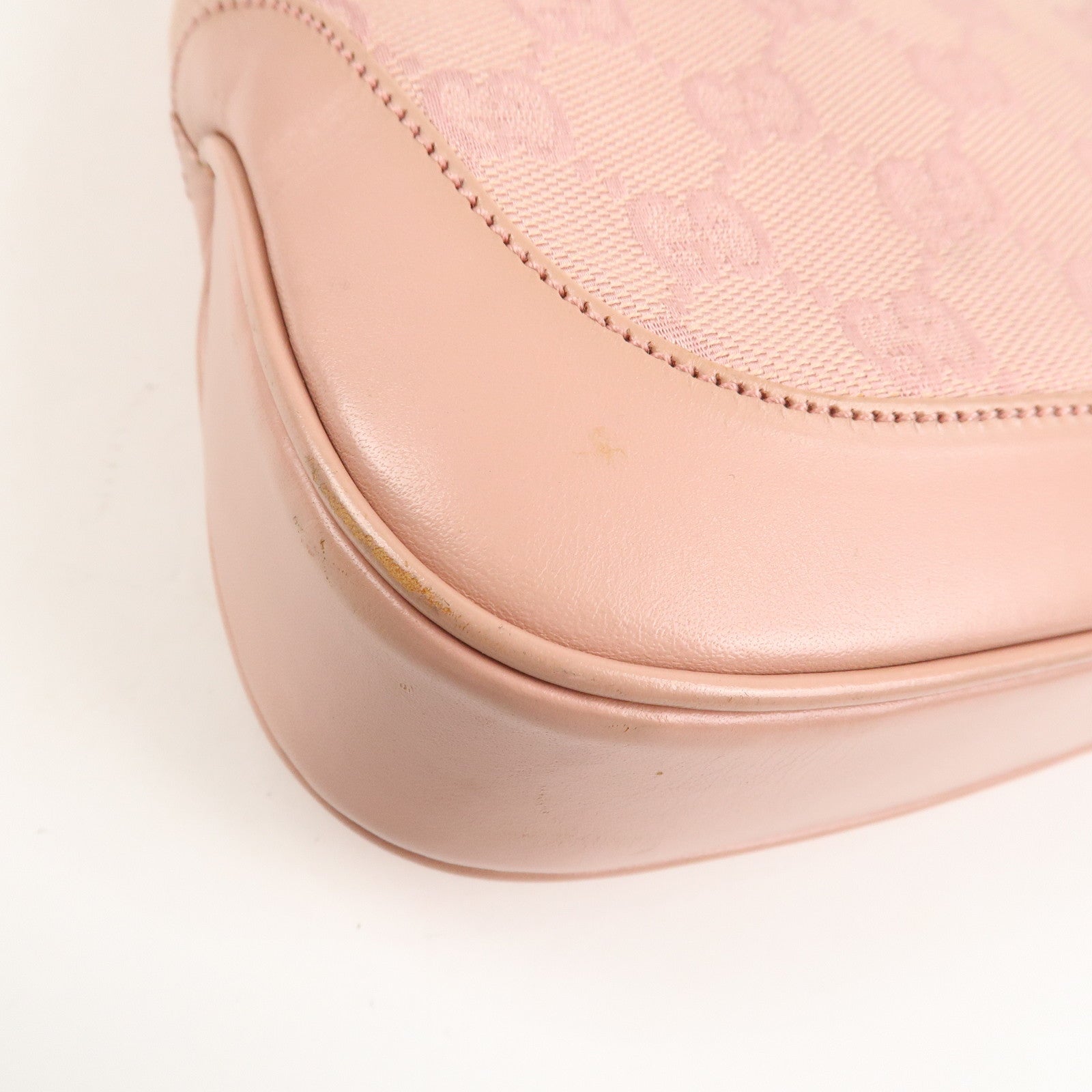 GUCCI Jackie Canvas Leather Shoulder Hand Bag Pink 001.3735