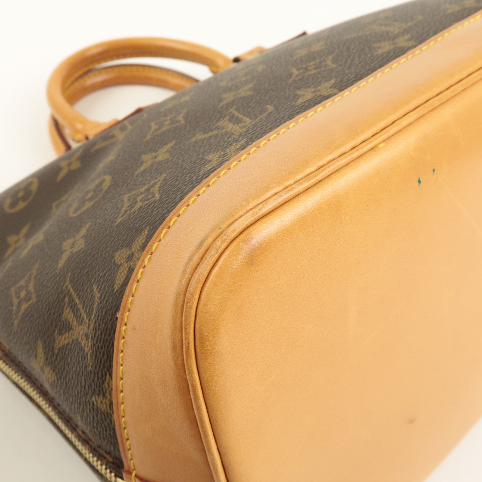 Louis Vuitton Monogram Alma Hand Bag Brown M51130 Used