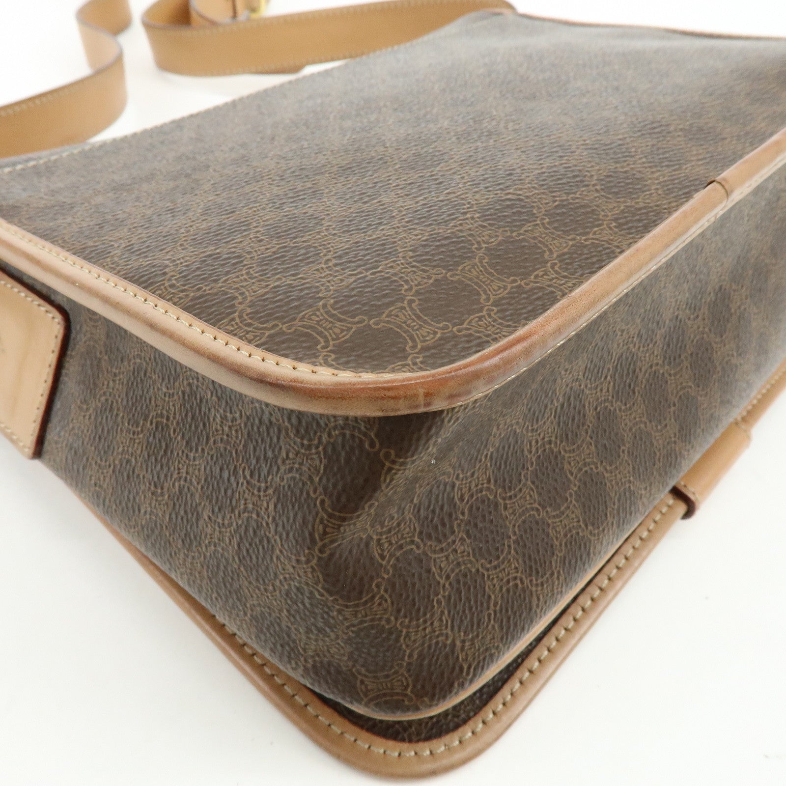 CELINE Macadam PVC Leather Shoulder Bag Crossbody Bag Brown