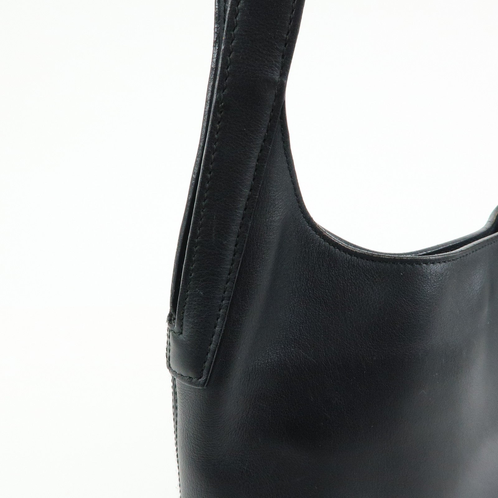 LOEWE Logo Leather Shoulder Bag Hand Bag Black