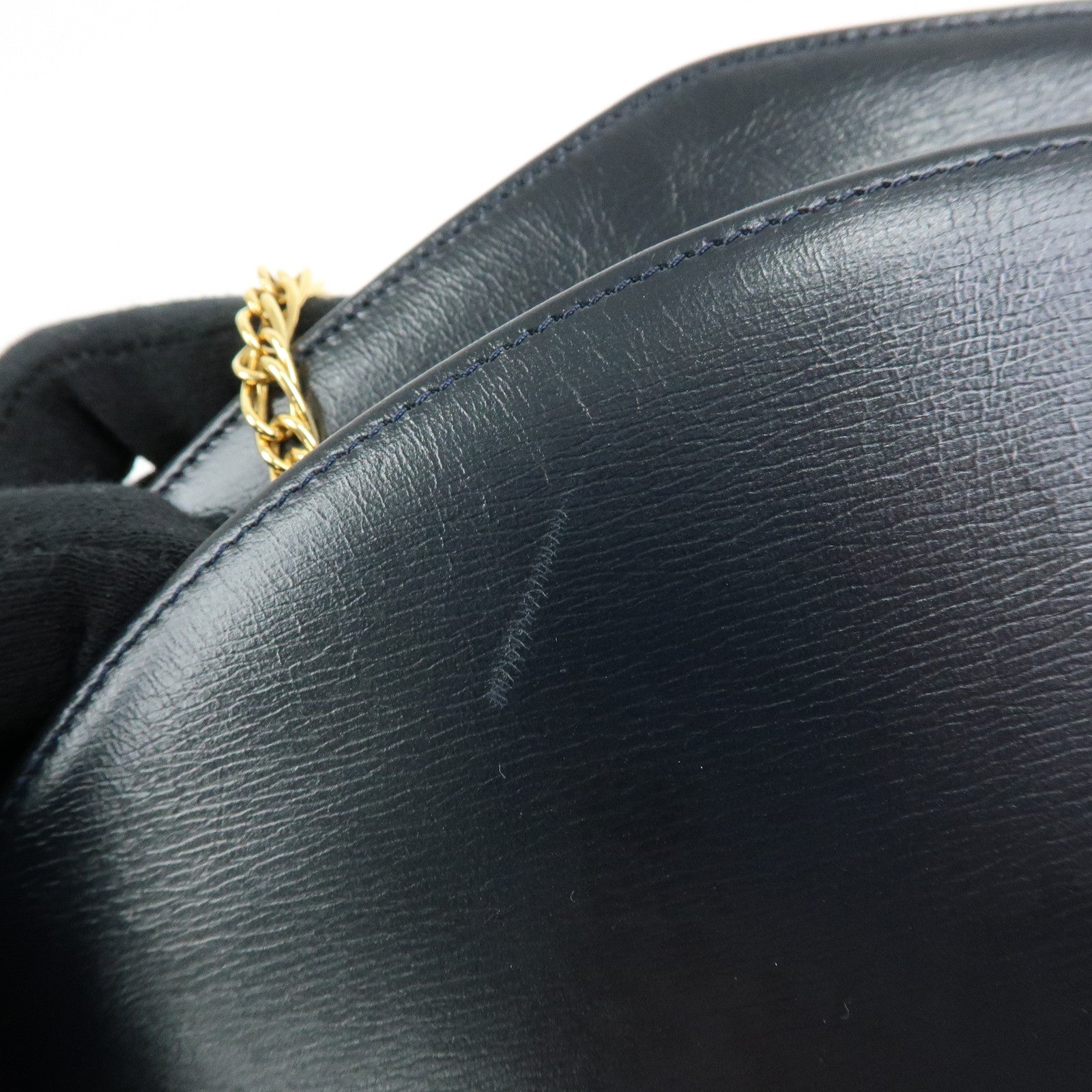 Cartier Sapphire Line Leather Shoulder Bag Crossbody Bag Dark Navy