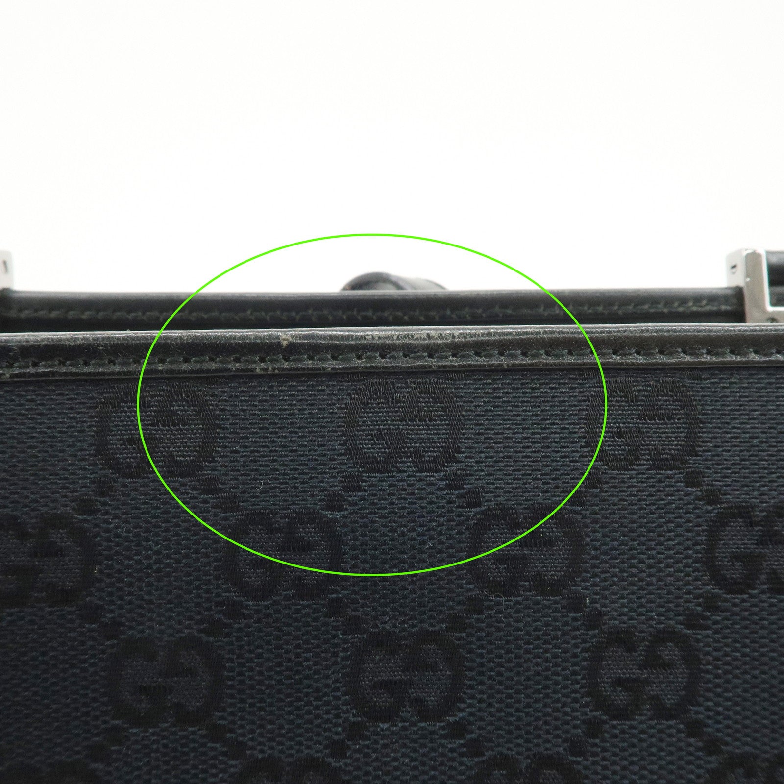 GUCCI Jackie GG Monogram Canvas Leather Shoulder Bag Black 002・1073