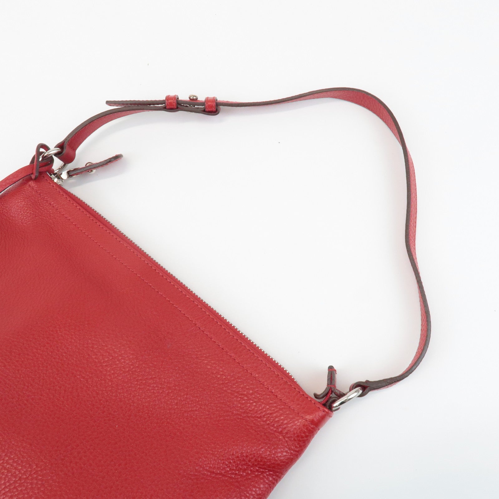 Ferragamo Gancini Leather Shoulder Bag Ferragamo Red Used
