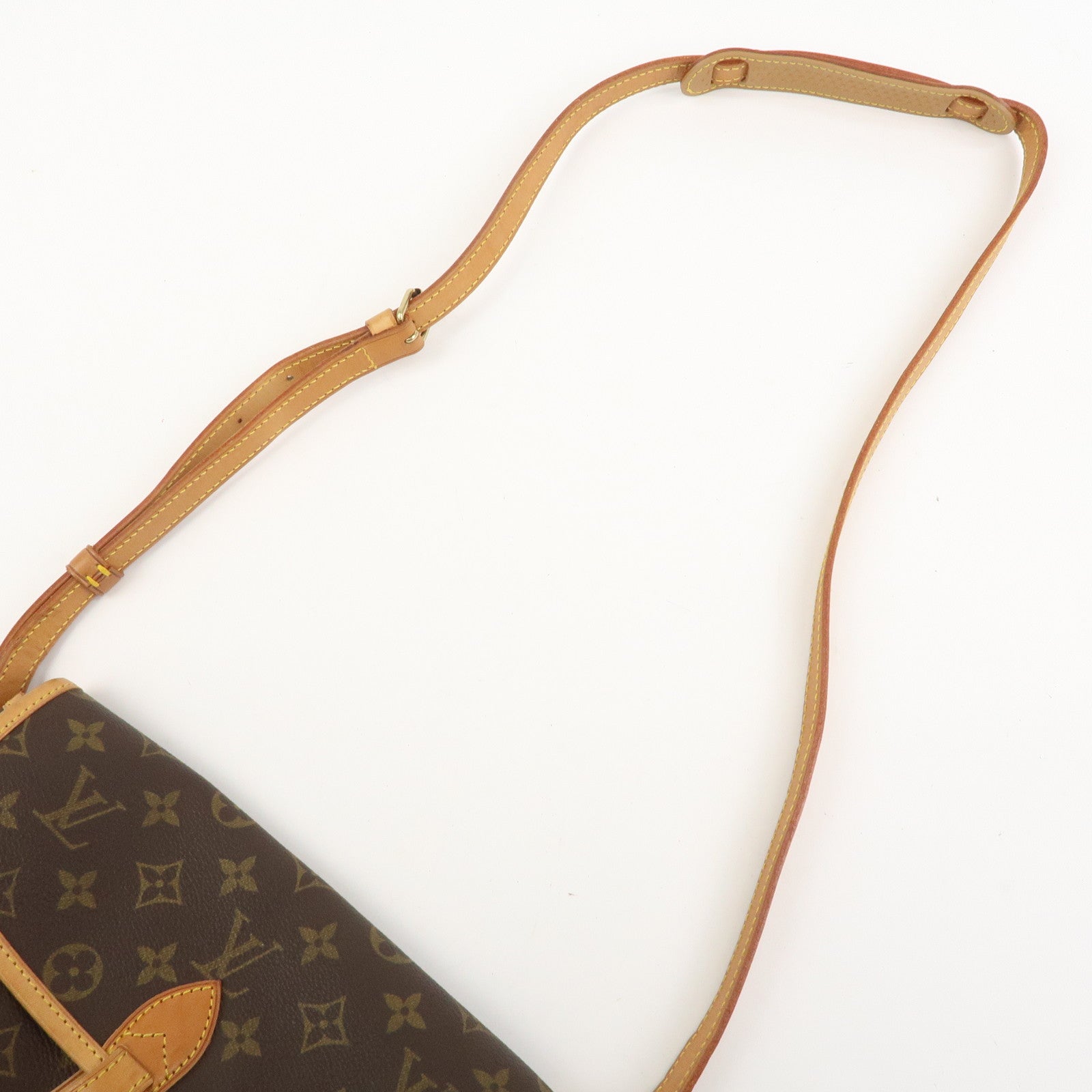 Louis Vuitton Monogram Gibeciere PM Shoulder Bag Brown M42248