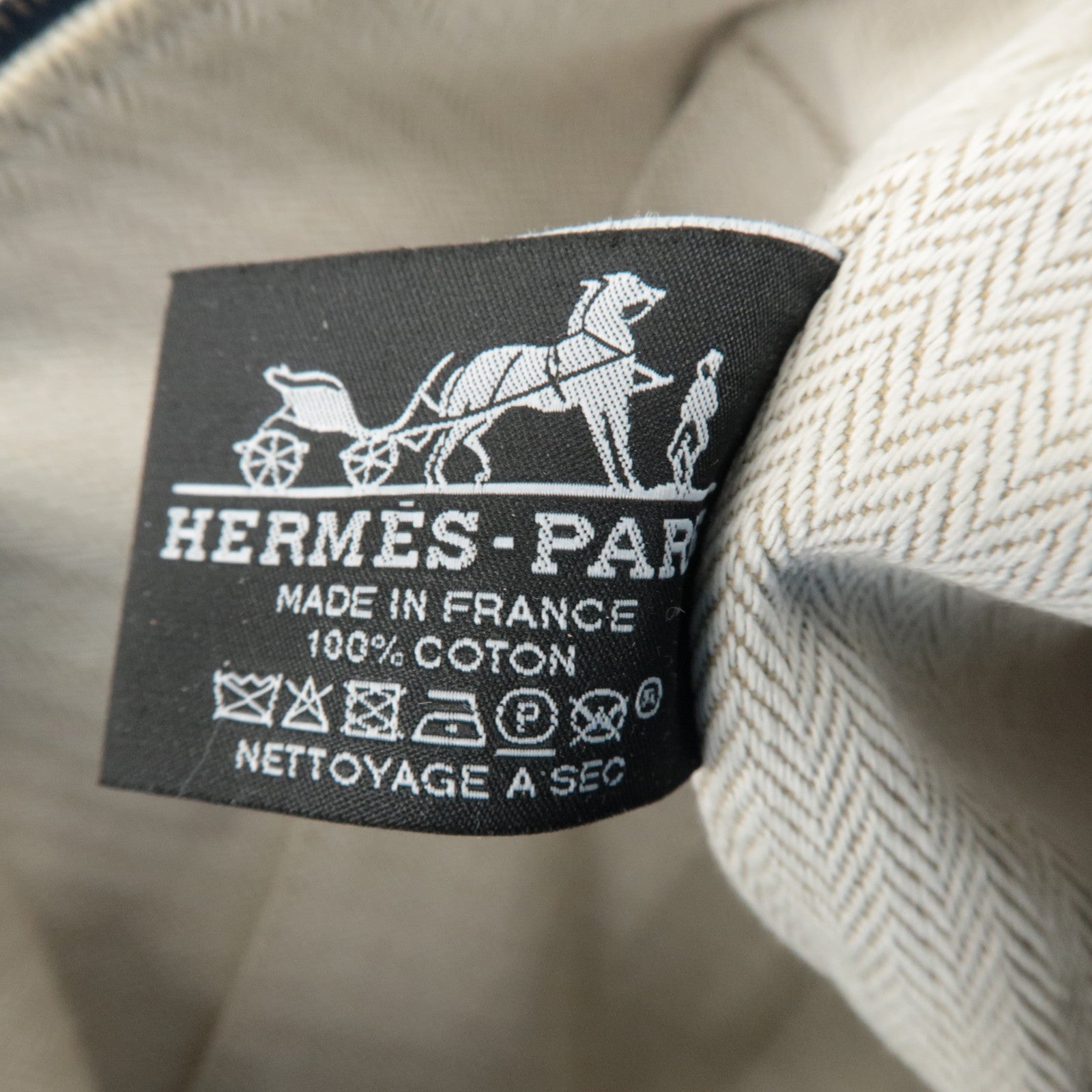 HERMES Canvas Bride A Brac GM Hand Bag Cosmetic Pouch Green Navy Used