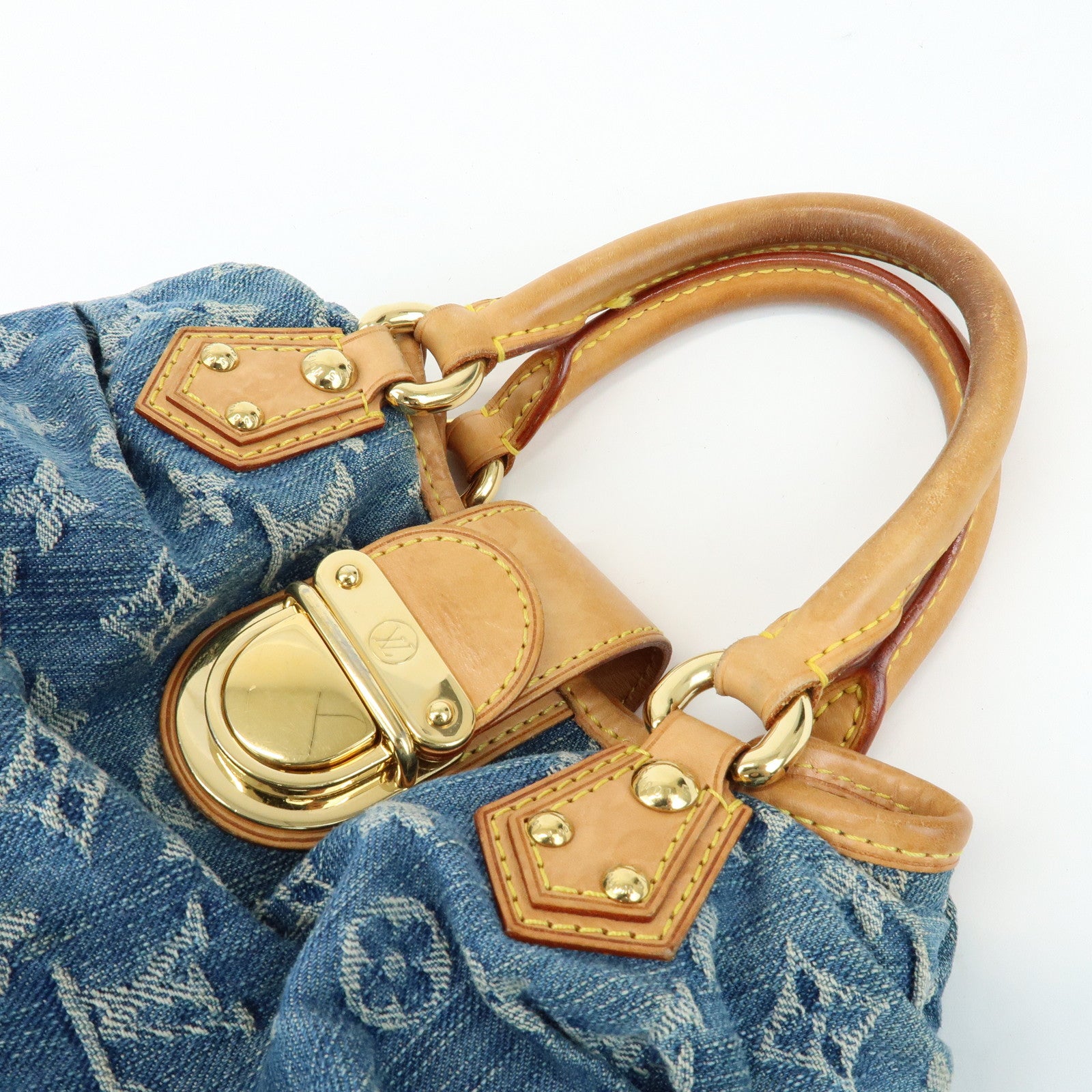 Louis Vuitton Monogram Denim Pleaty Mini Hand Bag Blue M95020