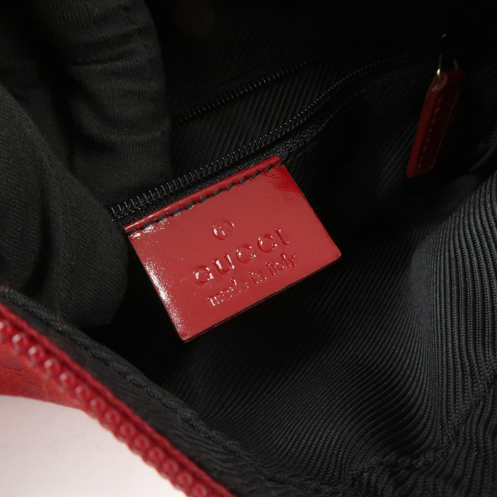 GUCCI GG Canvas Patent Leather Shoulder Bag Hand Bag Red 001・4206